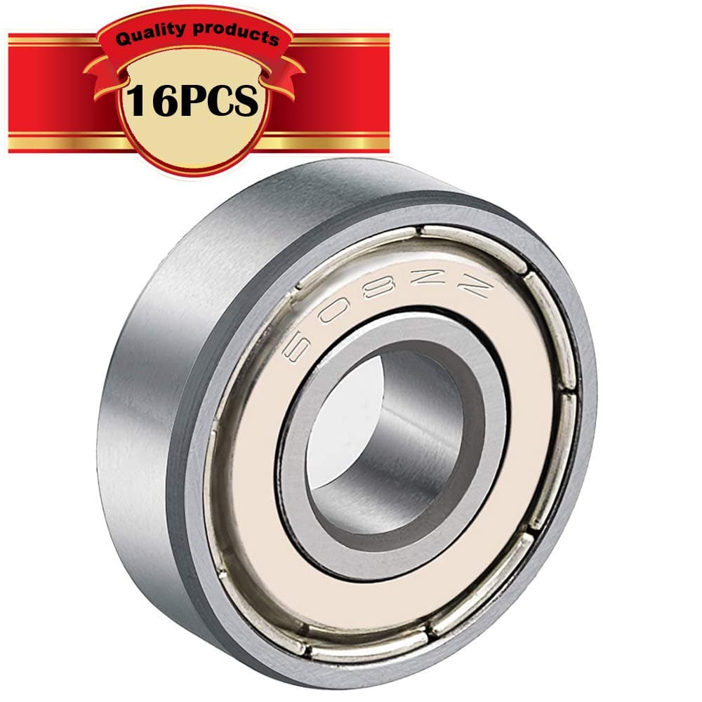 CESFONJER 16 Pcs 608ZZ Miniature Ball Bearing | Metal Steel Double Shielded Deep Groove Ball Bearing 8x 22 x 7mm for Electric Motor, 3D Printer, Model toy