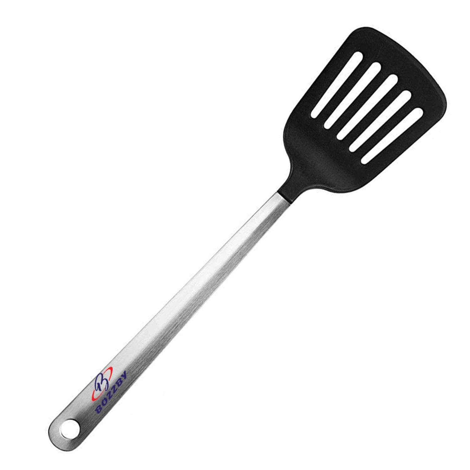 B BOZZBY™Nylon Heat-Resistant Nonstick Turner Scoop for Kitchen Cooking Utensil Tools Set (Black Color, Pack of 1 Pcs)