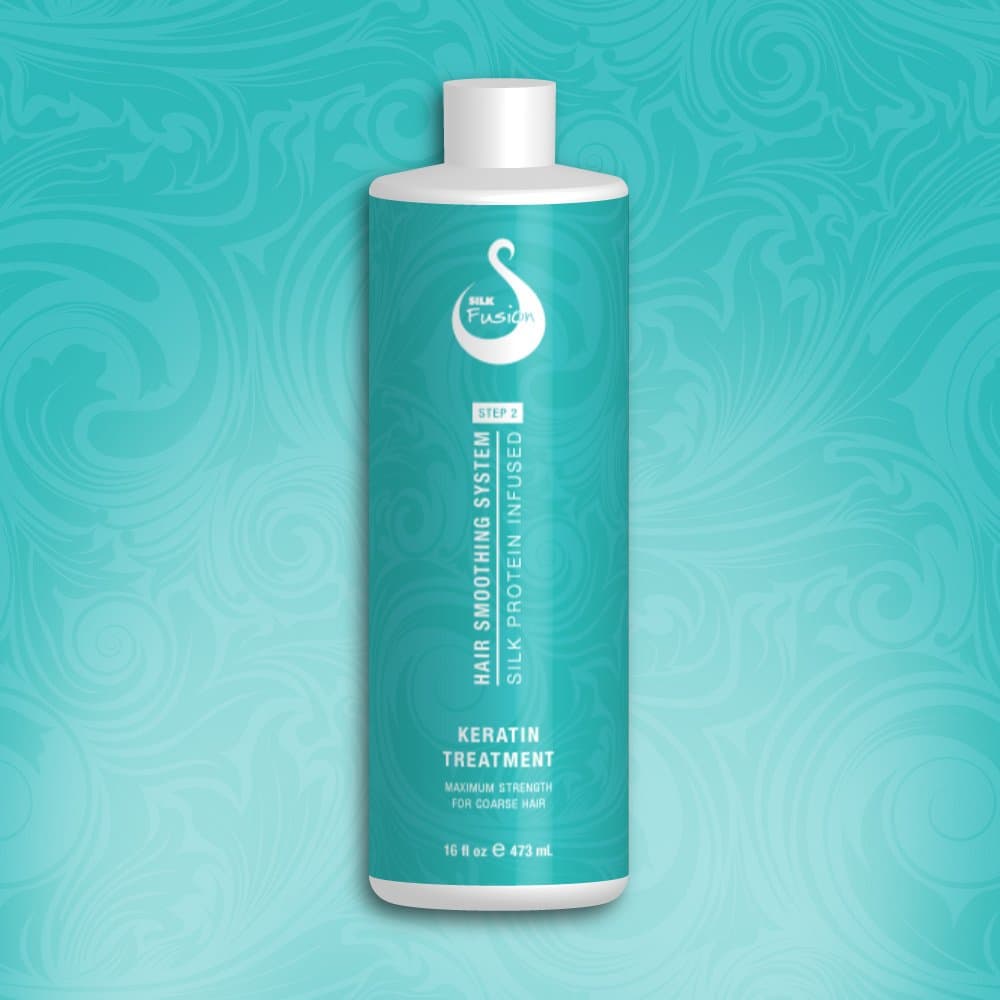 Keratin Long Lasting Hair Smoothing Treatment with Organic Argan Oil and Infused SILK Proteins for Straightening of Curly to Coarse Hair in a 16 Fl Oz / 473 mL