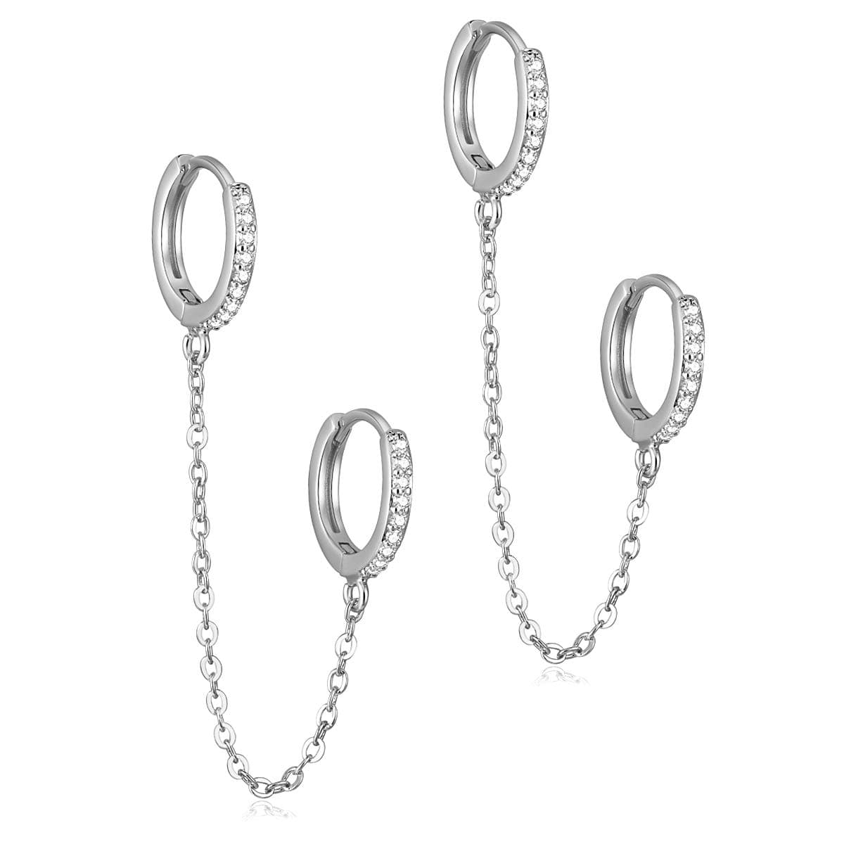 unique corn Chain Hoop Earrings, 14K Gold Plated Double Piercing Earrings Dainty Small Huggie Hoop Minimalist Chain Cuff Earrings for Women Jewelry Gift