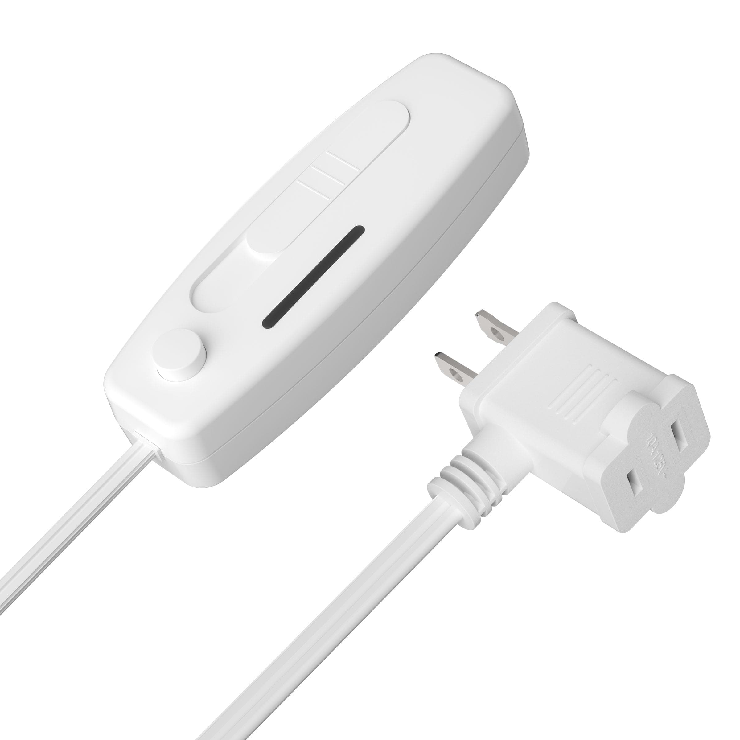 Table Top Lamp Dimmer Switch, Dimming Switch for Desk, Compatible with 120V Incandescent/Halogen, 200W Dimmable CFL or Dimmable LED Lights, Locator Light, 6 ft. Cord, UL Listed, White