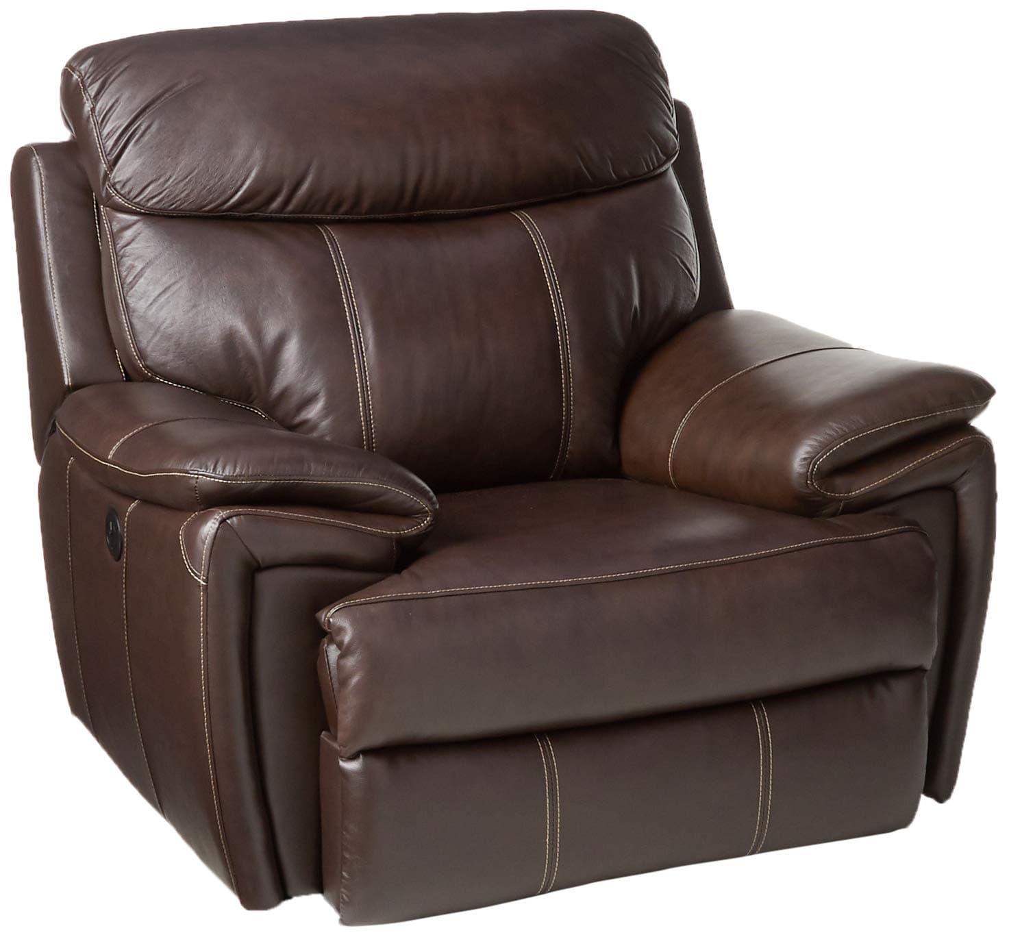 COJA by Sofa4life Leather Power Recliner, Brown