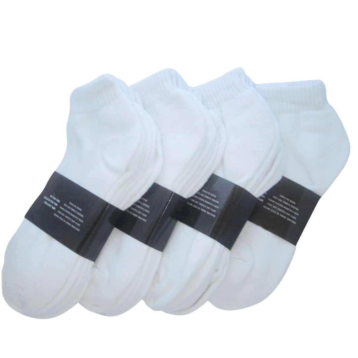 Online Best Service Wholesale Lot 48 Pairs Men's Sport Socks Ankle/Quarter Crew Athletic Socks (White, 9-11)