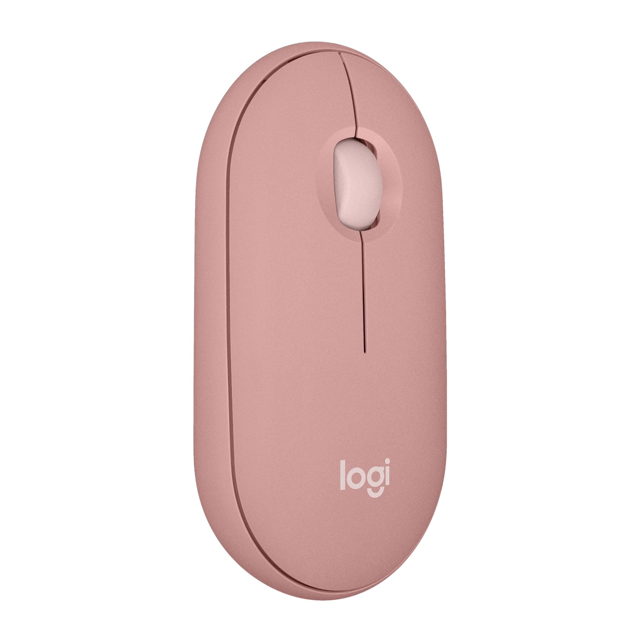 Pebble Mouse 2 M350s Slim Bluetooth Wireless Mouse, Portable, Lightweight, Customizable Button, Quiet Clicks, Easy-Switch for Windows, macOS, iPadOS, Android, Chrome OS - Tonal Rose