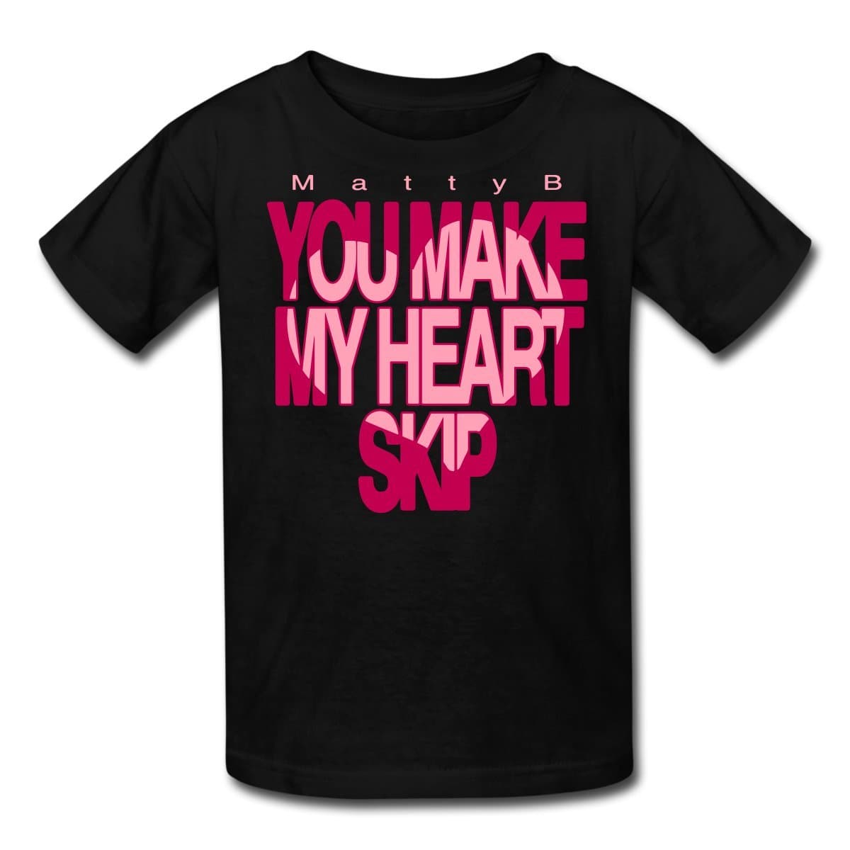 MattyB You Make My Heart Skip Kids' T-Shirt by Spreadshirt, L, black