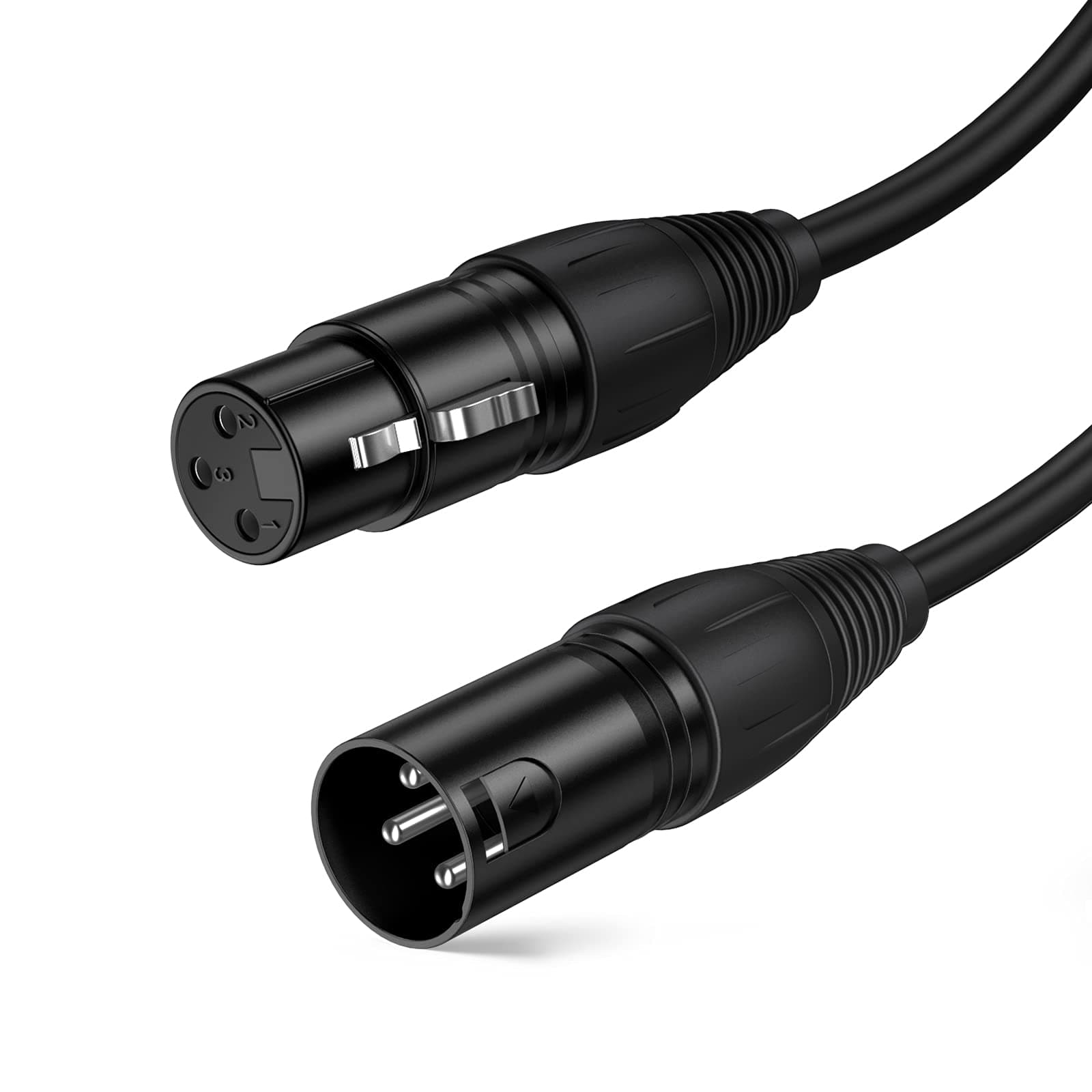 XLR Microphone Cable Long, 15FT XLR Male to Female 3PIN Balanced Mic Cords for Recording Applications,Mixers,Speaker Systems and Other X L R Audio Equipment,Black