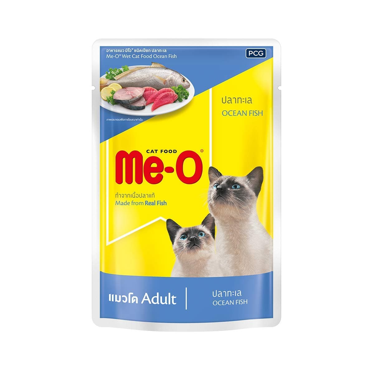 ME-O Wet Pouch Adult CAT Food Ocean Fish Flavour 80 G Pack of 12, 960g