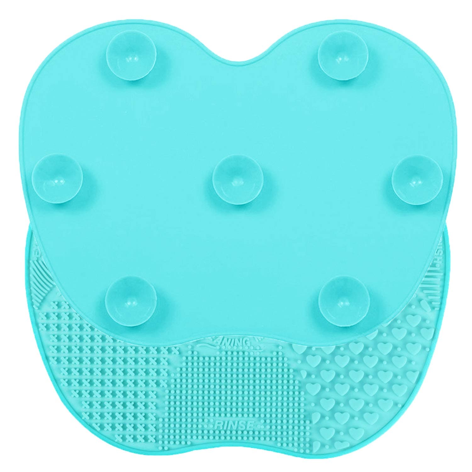 LYNN Silicone Makeup Brush Cleaning Mat, Makeup Brush Cleaner,Makeup Brush Cleaner Pad,Cosmetic Brush Cleaning Mat Portable Washing Tool Scrubber with Suction Cup（Mint Green） (Mint Green-Big Size)