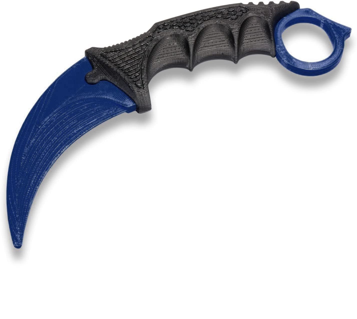 3D Printed Karambit Knife Replica, Cosplay Two-Color (Blue-Black)