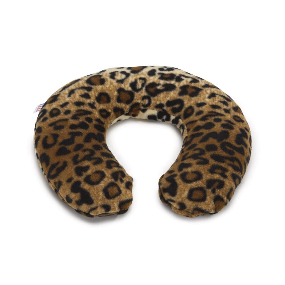 Sunny Bay Neck Heating Wrap, Flax Seeds, Heat Therapy Pad for Neck & Shoulder Muscle Pain Relief–Thermal, Reusable, Non Electric, Washable Leopard Skin Print Fleece Cover, Medium, Lavender-Scented