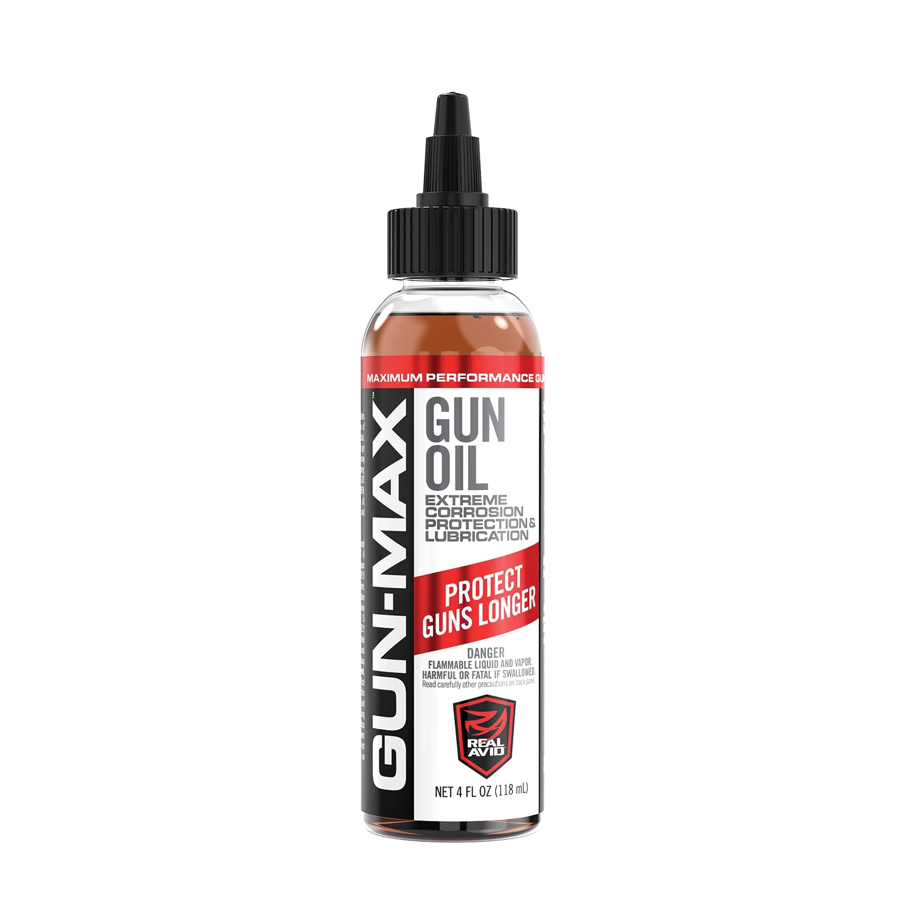 Real Avid Gun Oil - 4 Ounce Gun Oil Bottle - Elite Gun Cleaning Oil - All-in-One Shooter Lube Rust Protectant & Gun Lubricant - Premium Gun Lube