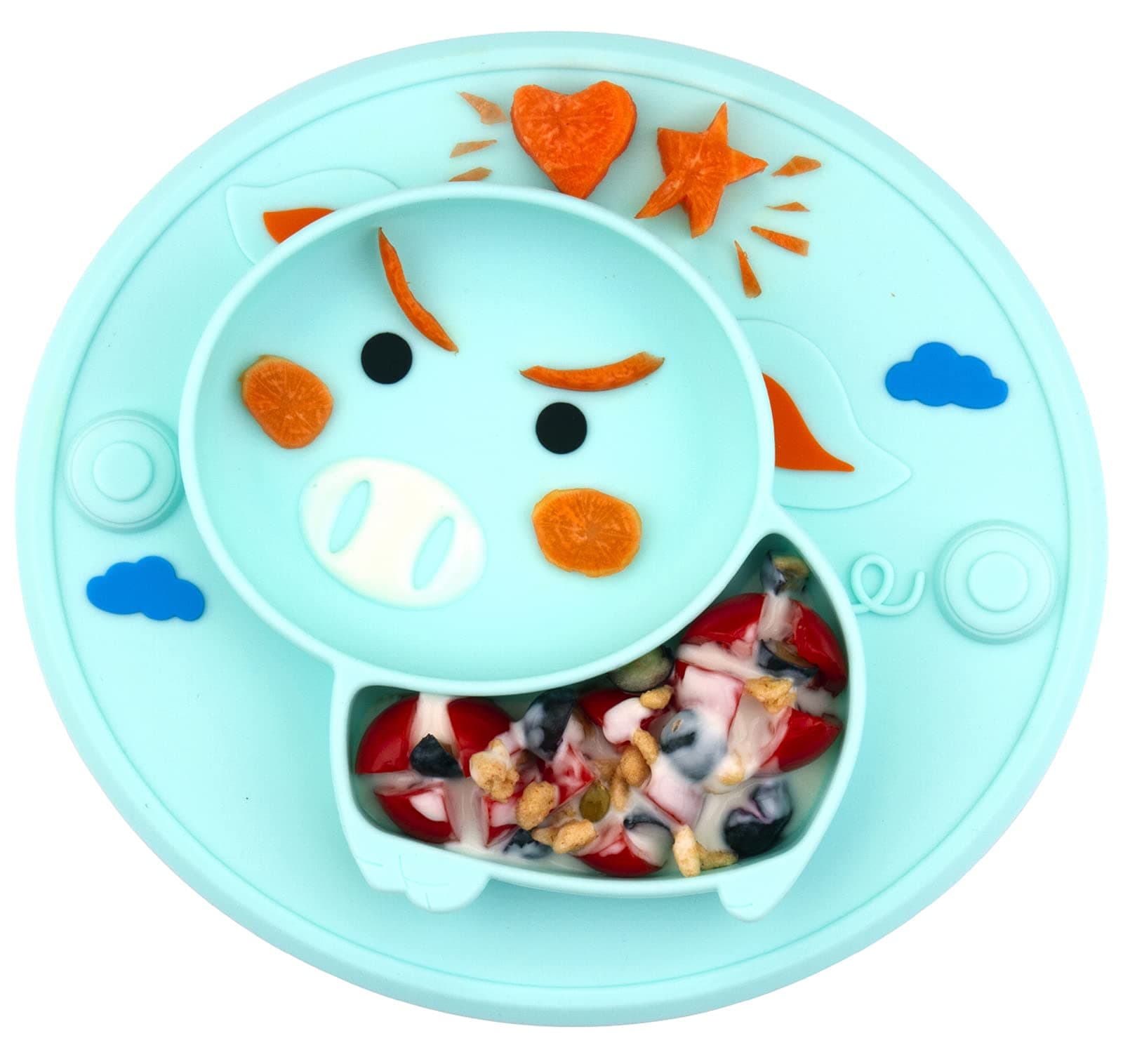 Baby Silicone Plate, Toddler Suction Plates Mini Plate Placemat for Kids and Infants Self Feeding, BPA Free, Microwave & Dishwasher Safe