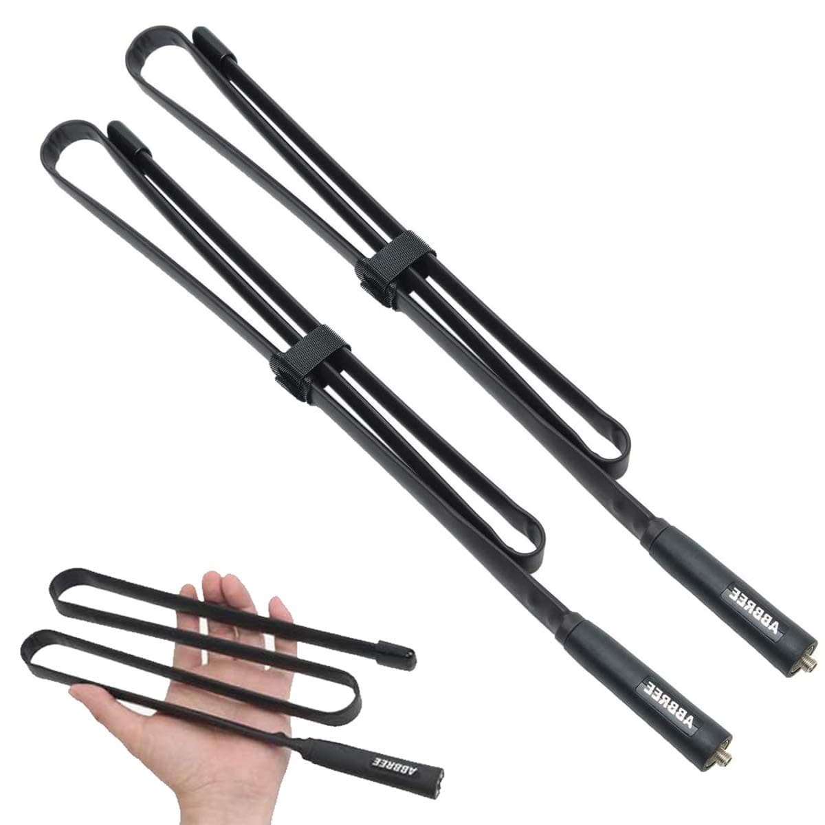 2 Pack ABBREE 42.5-Inch Length SMA-Female Dual Band 144/430Mhz Foldable CS Tactical Antenna for GMRS Radio Baofeng UV-5R BF-F8HP Pro 5RM UV-21R UV-5G Plus GM-5RH K5PLUS AR-152 GM-15PRO Radio Antenna