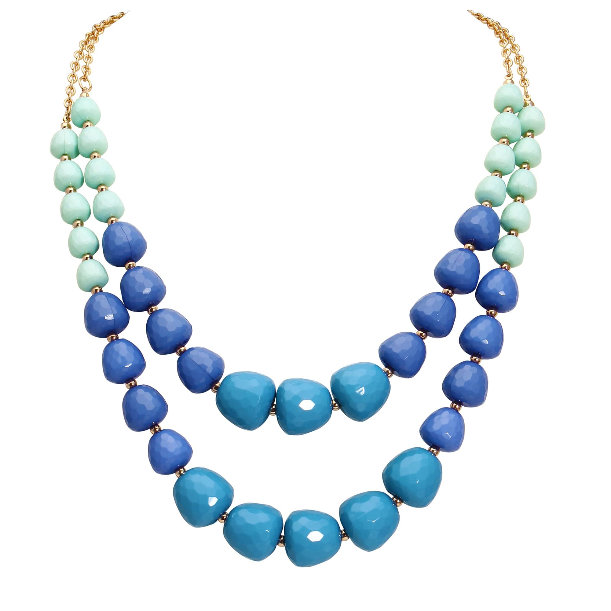 CoirisStatement Chunky Multi Strand Colorful Beaded Necklace African Acrylic Large Strawberry Bead 2 Layered Bib Collar Choker