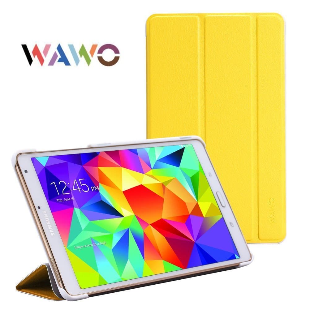 Samsung Galaxy Tab S 8.4 Case - WAWO Ultra Slim Lightweight Smart-Shell Stand Cover Case for Samsung Galaxy Tab S 8.4 inch Android Tablet(with Smart Cover Auto Wake/Sleep) Yellow
