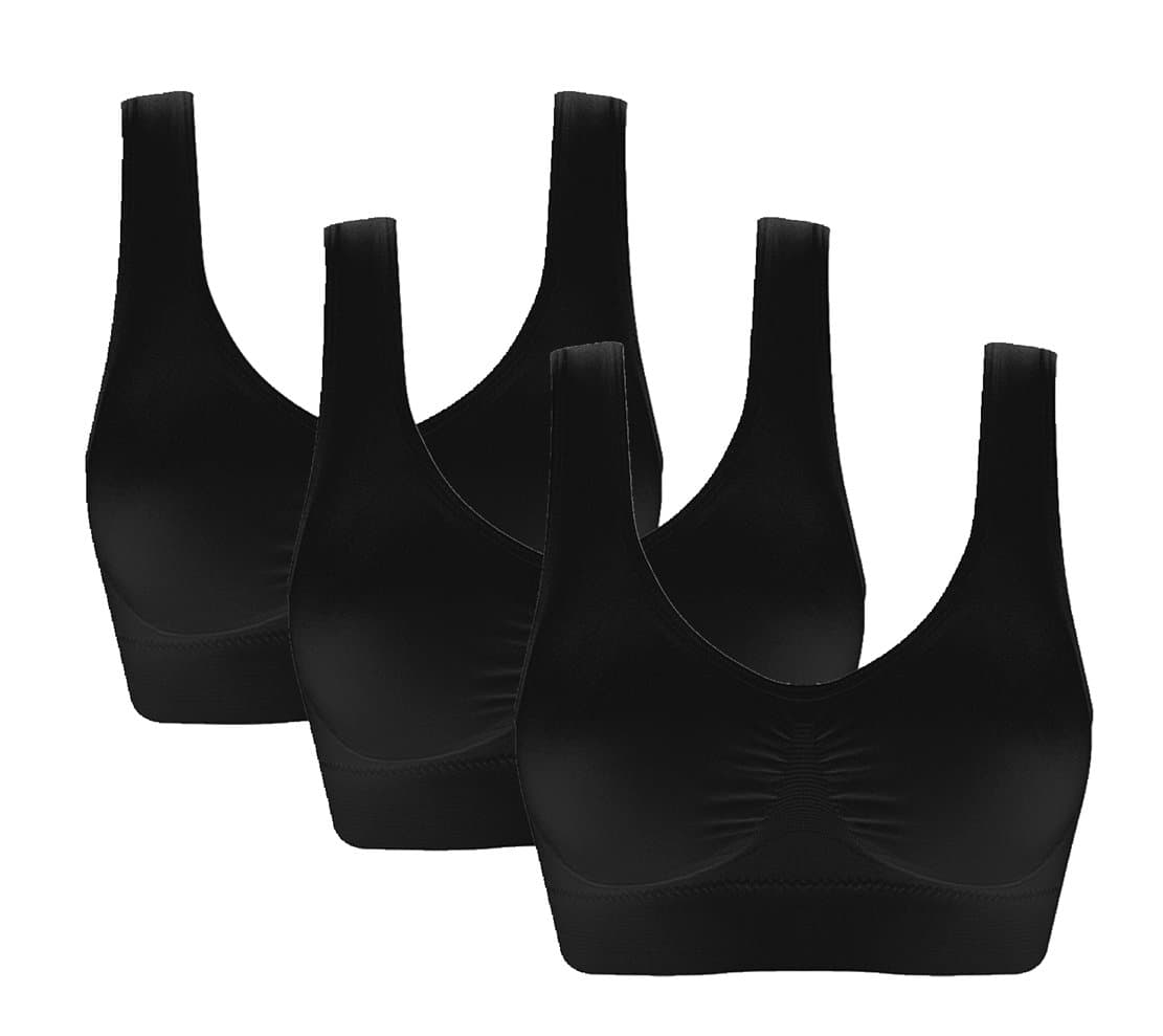 Women's 3 Pack Seamless Comfortable Sports Bra with Removable Pads