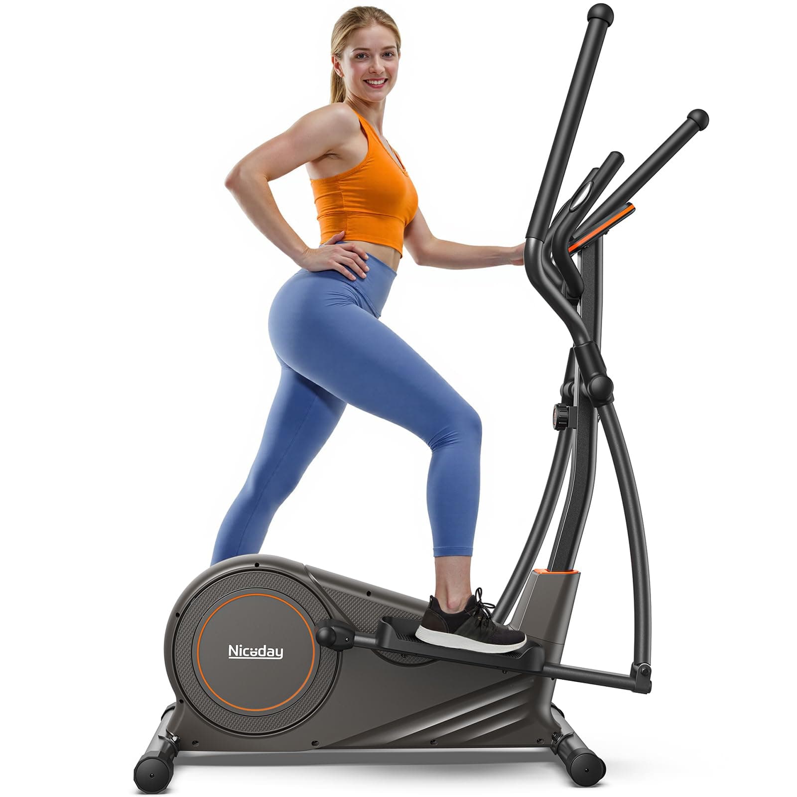 Elliptical Exercise Machine, Elliptcal Machine for Home, 15.5IN/16IN/20IN Stride Elliptical Machine, Elliptcal Training Machine with 16 Level Resistance, 500LBS Loading Capacity