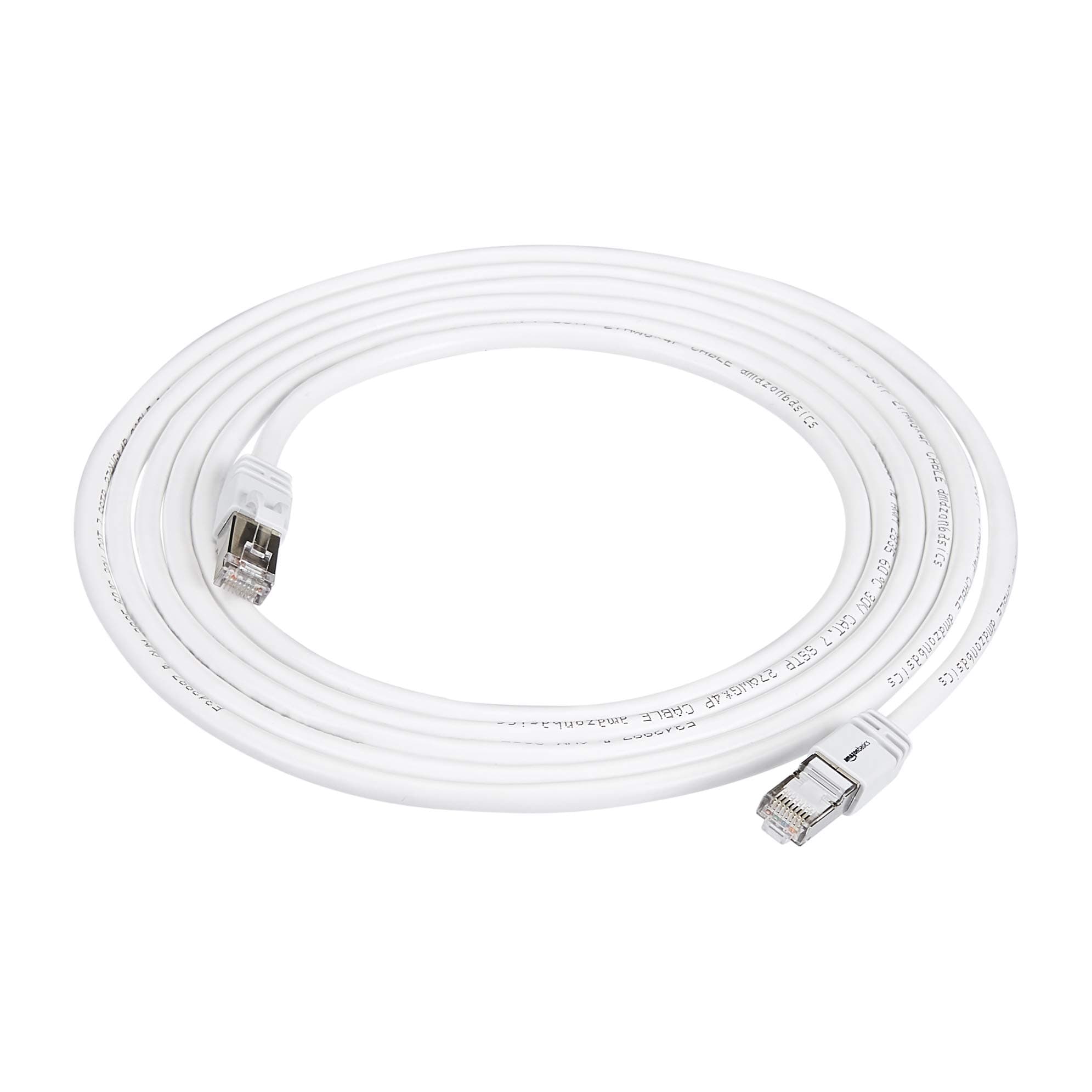 RJ45 Cat 7 Ethernet Patch Cable, 10Gbps High-Speed, 600MHz, Double-Shielded, Gigabit Internet, 10 Foot, White