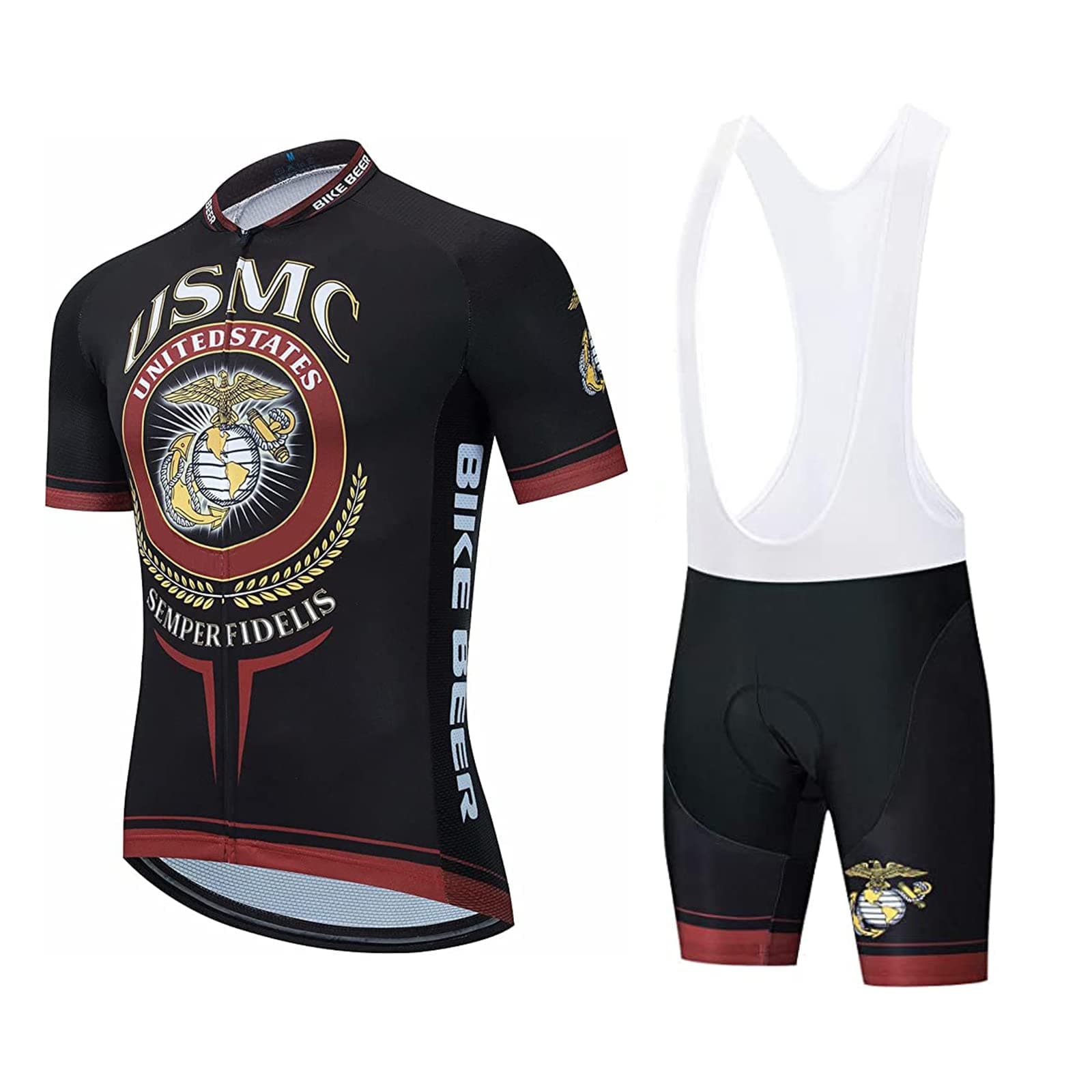 BIKE BEERU.S Marine Corps Cycling Sets Bike Uniform Summer Cycling Jersey Set Road Bicycle Jerseys MTB Breathable Cycling Clothing