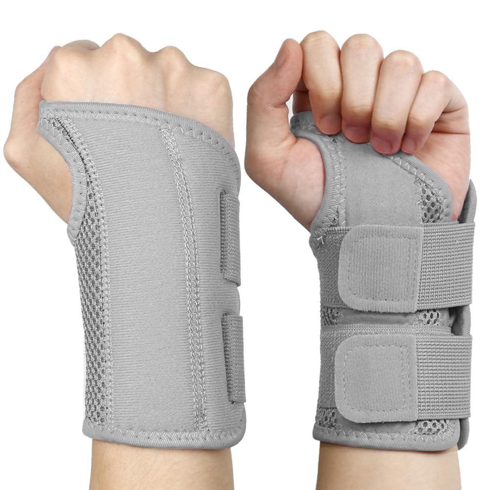 Wrist Splints for Carpal Tunnel,Right Left Hand Support with Adjustable Straps for Men Women,Breathable Day Night Wrist Brace for Carpal Tunnel,Pain Relief