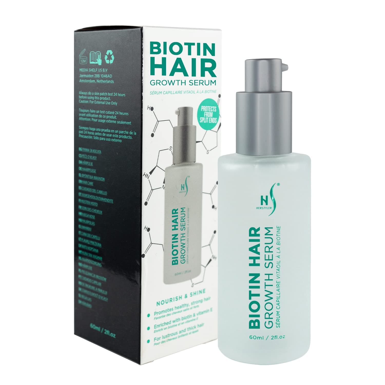Biotin Hair Serum - Hair Growth Serum for Hair Loss - Also Contains Argan Oil - 2 Fl Oz - Pack of 1
