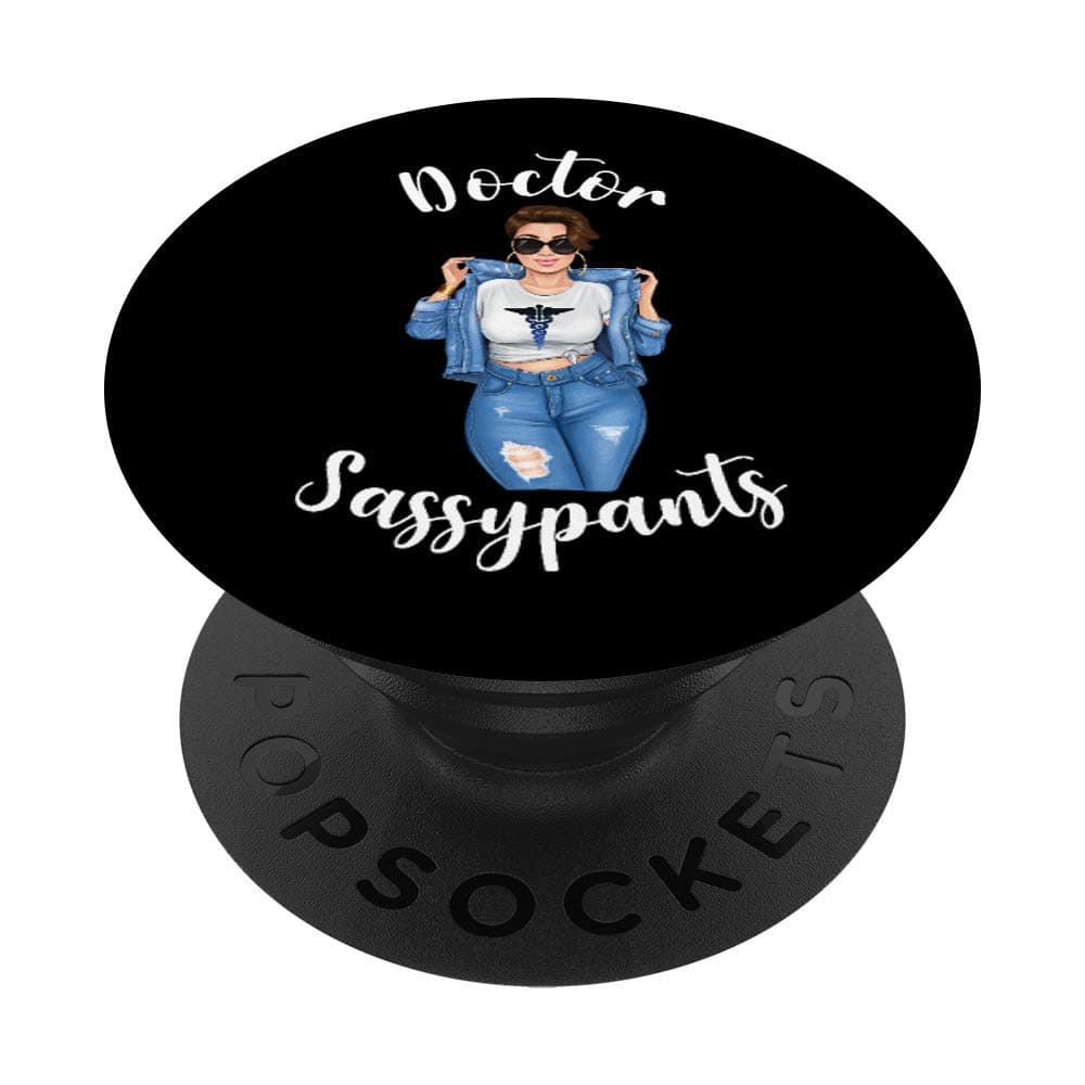 Lush NursingDoctor Sassypants Funny Dr Medical Student Caduceous Womens PopSockets PopGrip: Swappable Grip for Phones & Tablets