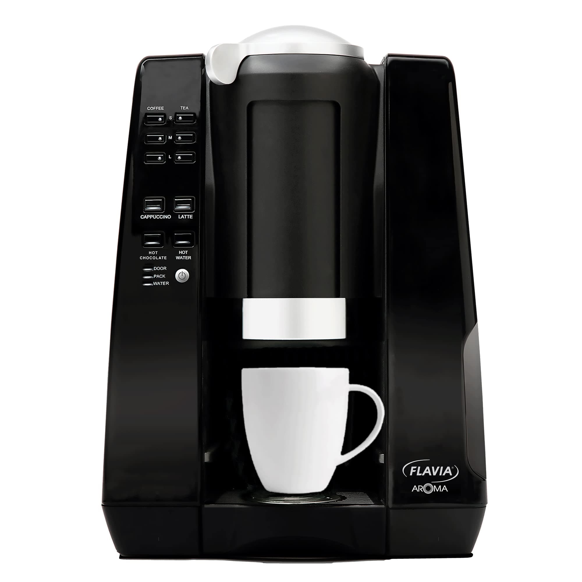 Flavia Small Coffee Brewer : Single Serve, 14.4” x 10.5” x 11.6”, Less counter space. More variety.