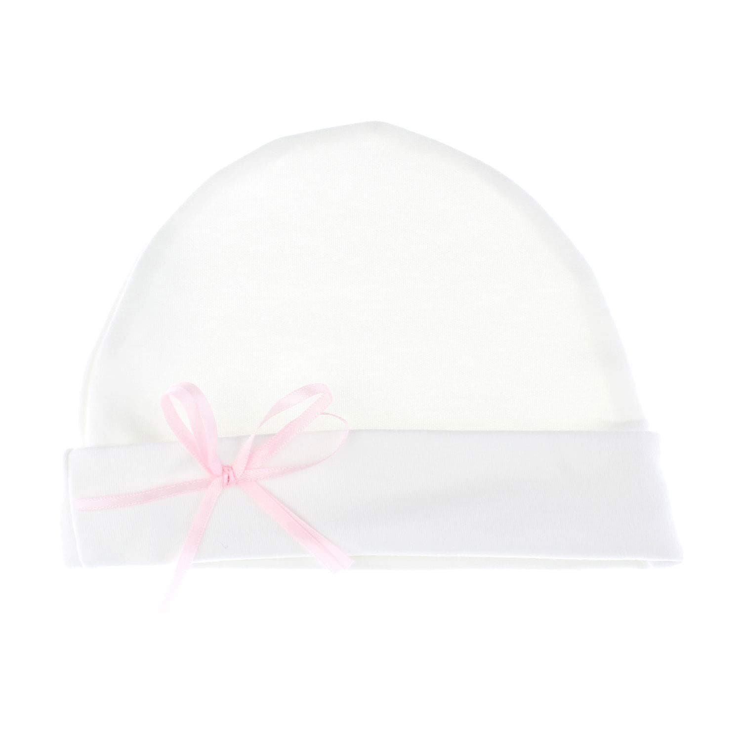 My Lello Baby Cotton Beanie Hat w/Bow - (Newborn) - Light Pink