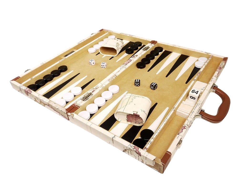 Map Backgammon Set, 18-Inch