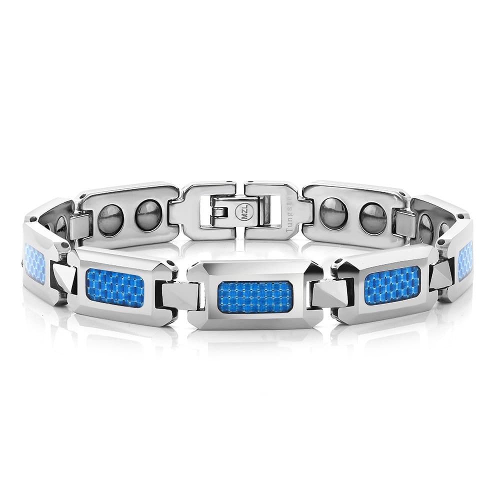 OCEAN BLUE Men's Carbon Fiber Tungsten Bracelet