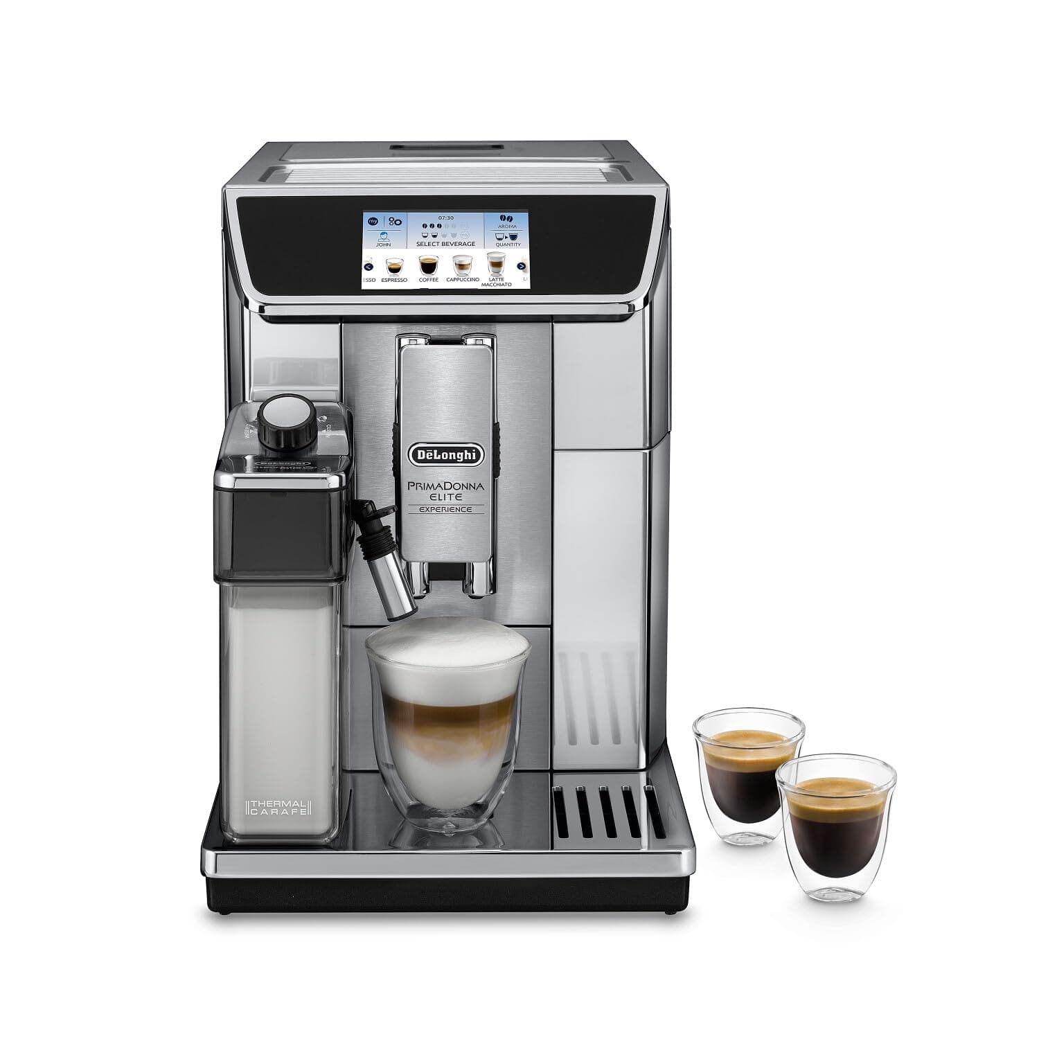 DE'LONGHI PRIMADONNA Elite Fully Automatic Coffee Machine, 18+ Functions, Bean-to-Cup Espresso Maker for Americano, Cappuccino, Latte, Macchiato & More, Touch Control, Precision Grinding,ECAM650.85.MS