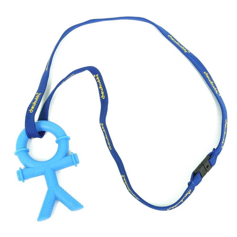 Sensory Direct Chewbuddy Stickman & Lanyard - Pack of 1, Sensory Toy for a Fidget, Chew or Teething Aid | for Kids, Adults, Autism, ADHD, ASD, SPD, Oral Motor or Anxiety Needs | Blue