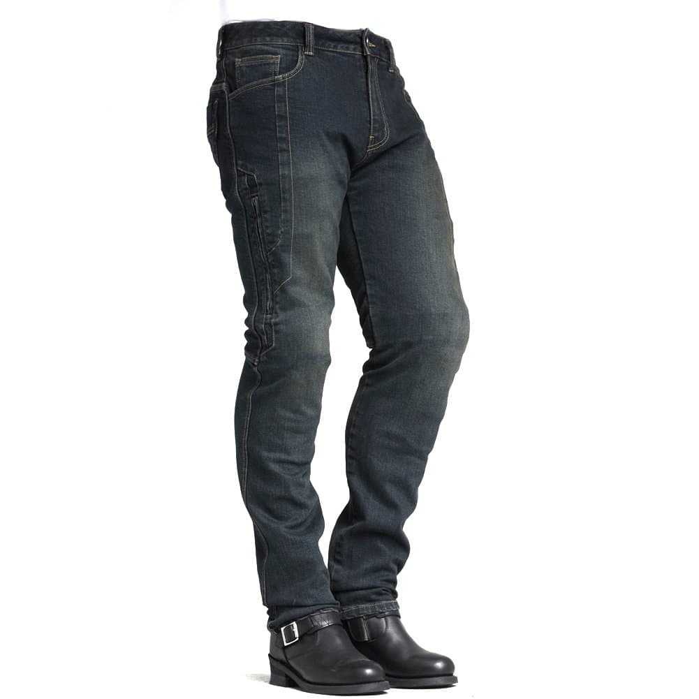 Biker Jeans for men - Slim Straight Fit Motorcycle Riding Pants, 1617 Blue (Size 32)