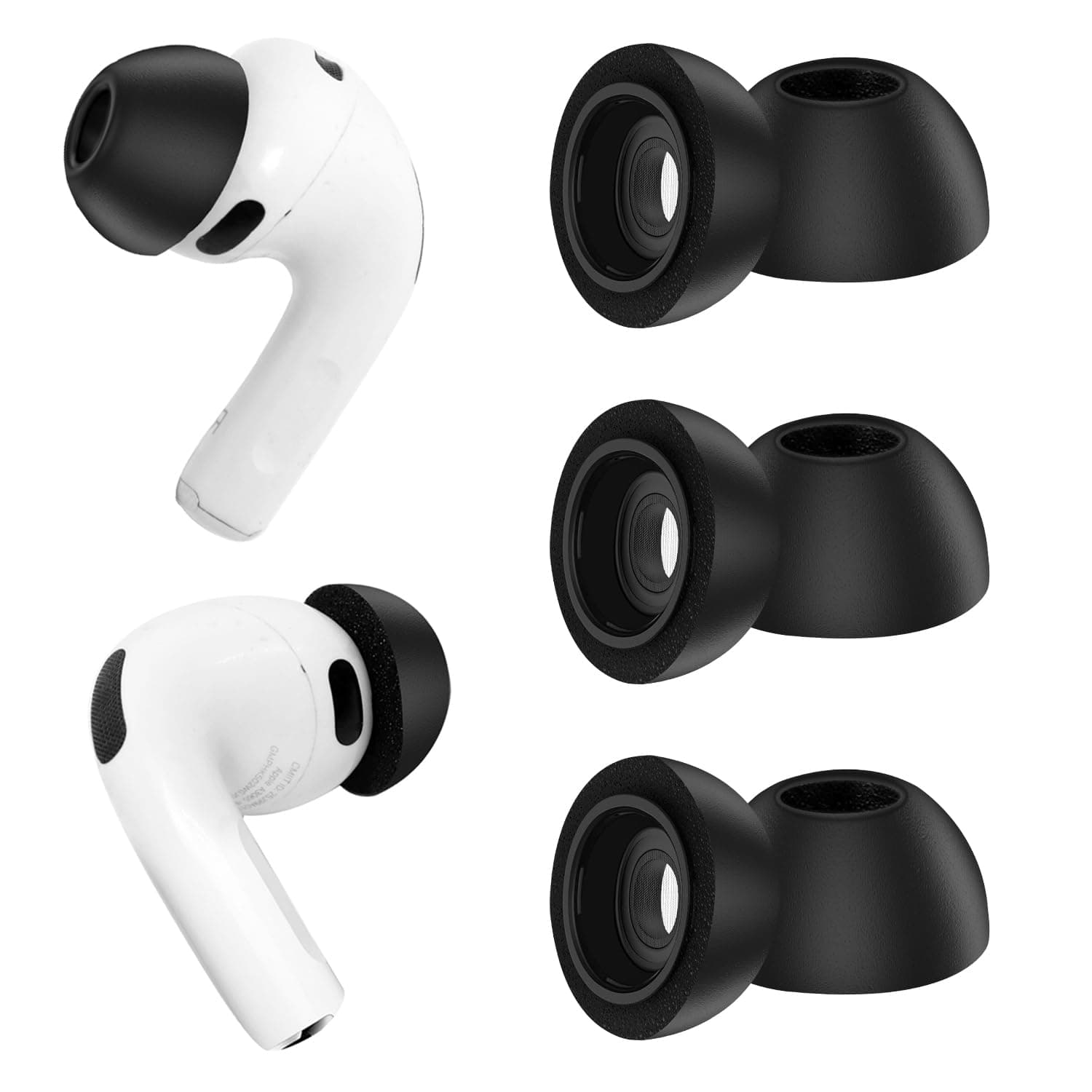 Replacement Ear Tips for AirPods Pro 3 (2025), Soft Memory Foam Eartips for AirPods Pro 3rd Generation, No Silicone Pressure, Anti-Slip Design, Fits Charging Case, 3 Pairs (L, Black)