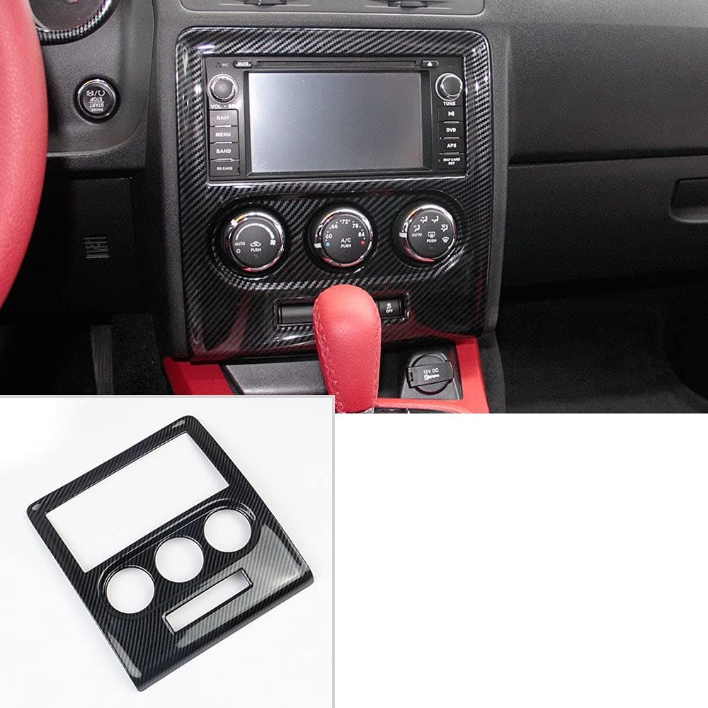 Carbon Fiber Central Dashboard Navigation Panel Cover Tirm for 2008-2014 Challenger
