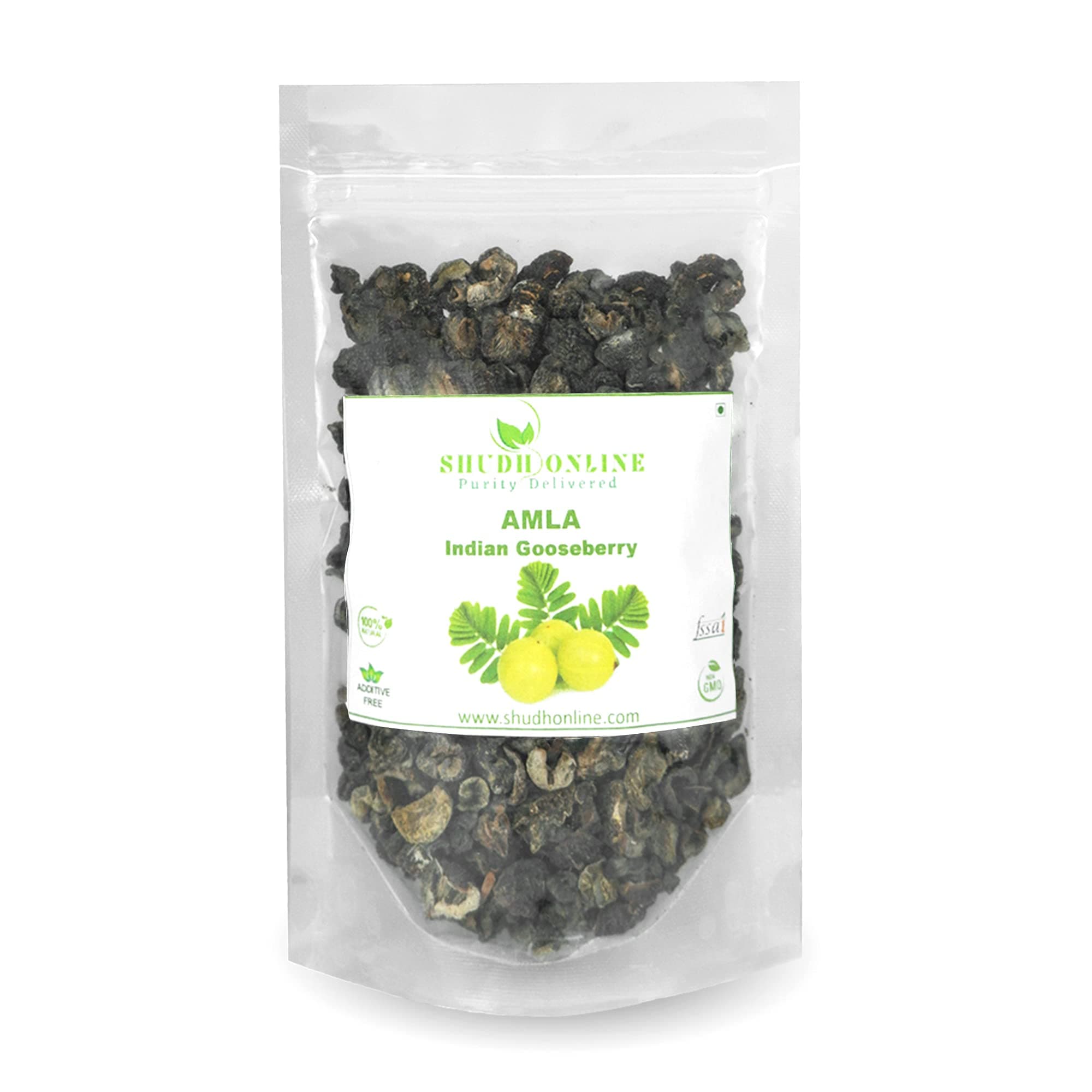 Shudh Online Dry Amla for Eating, Dried Amla Candy without Sugar for Hair (200 grams) (Saboot, No salt) Gooseberry Fruit Pieces, Pachan Amala, Pachak Awala, Sukha Awla, Amloki