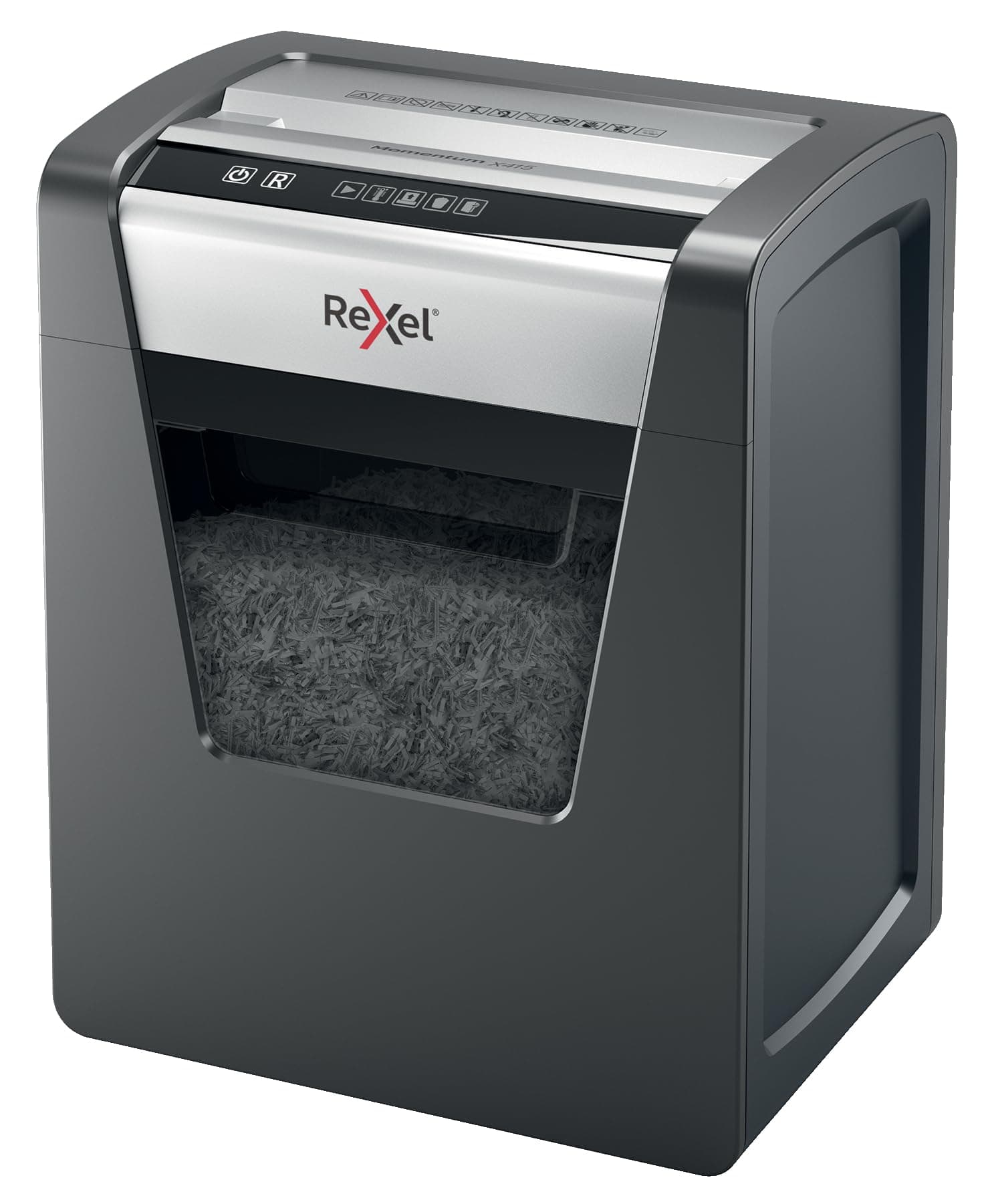 Momentum X415 Cross Cut Paper Shredder, Shreds 17-15 Sheets (70-80 gsm), 23 Litre Bin, Black, 2104576