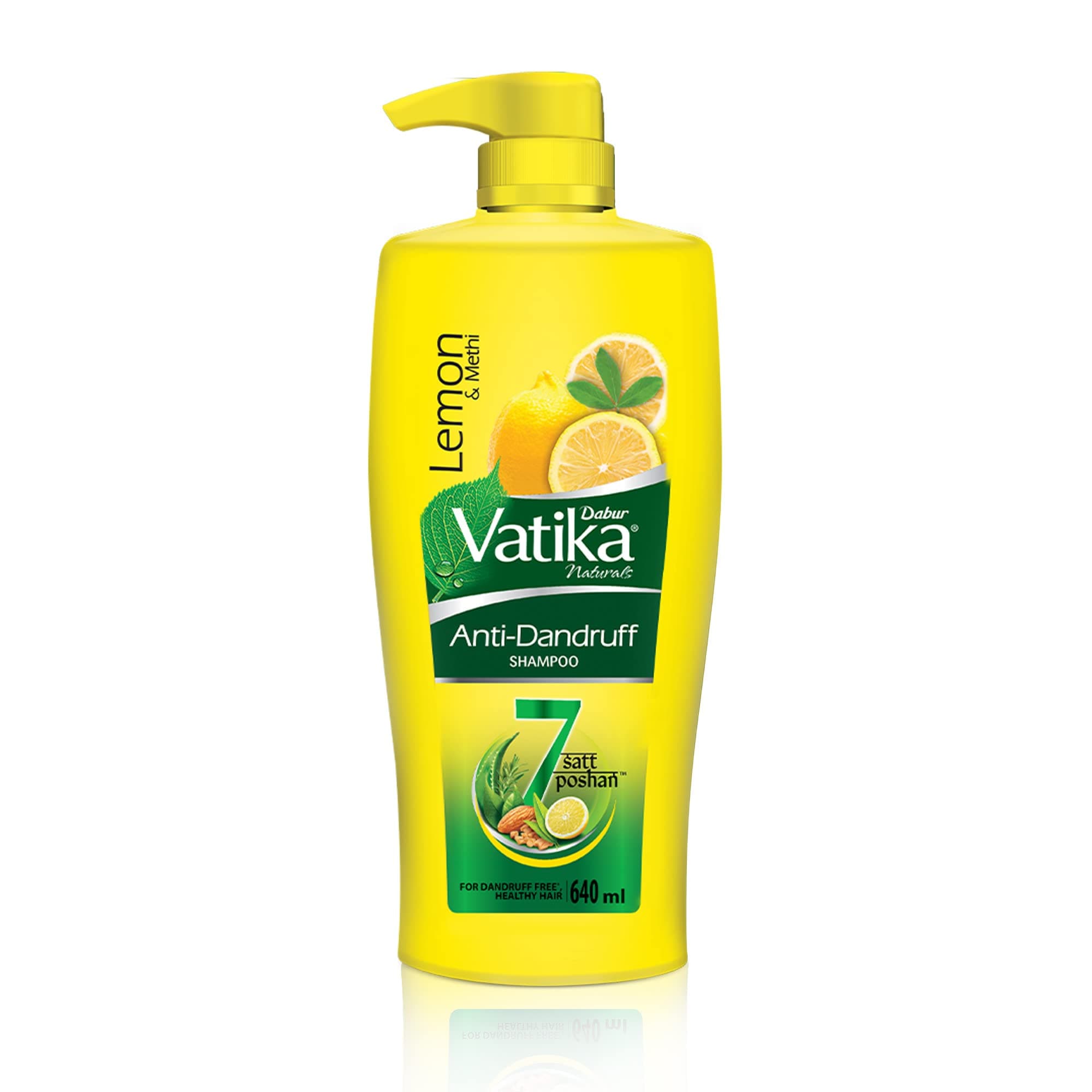 Vatika Anti Dandruff Shampoo, with Lemon & Methi for Free Hair - 640ml