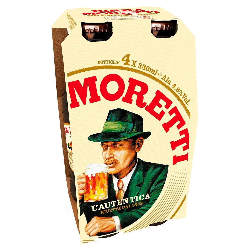 Click for Birra Moretti 4 x 330ml Bottle
