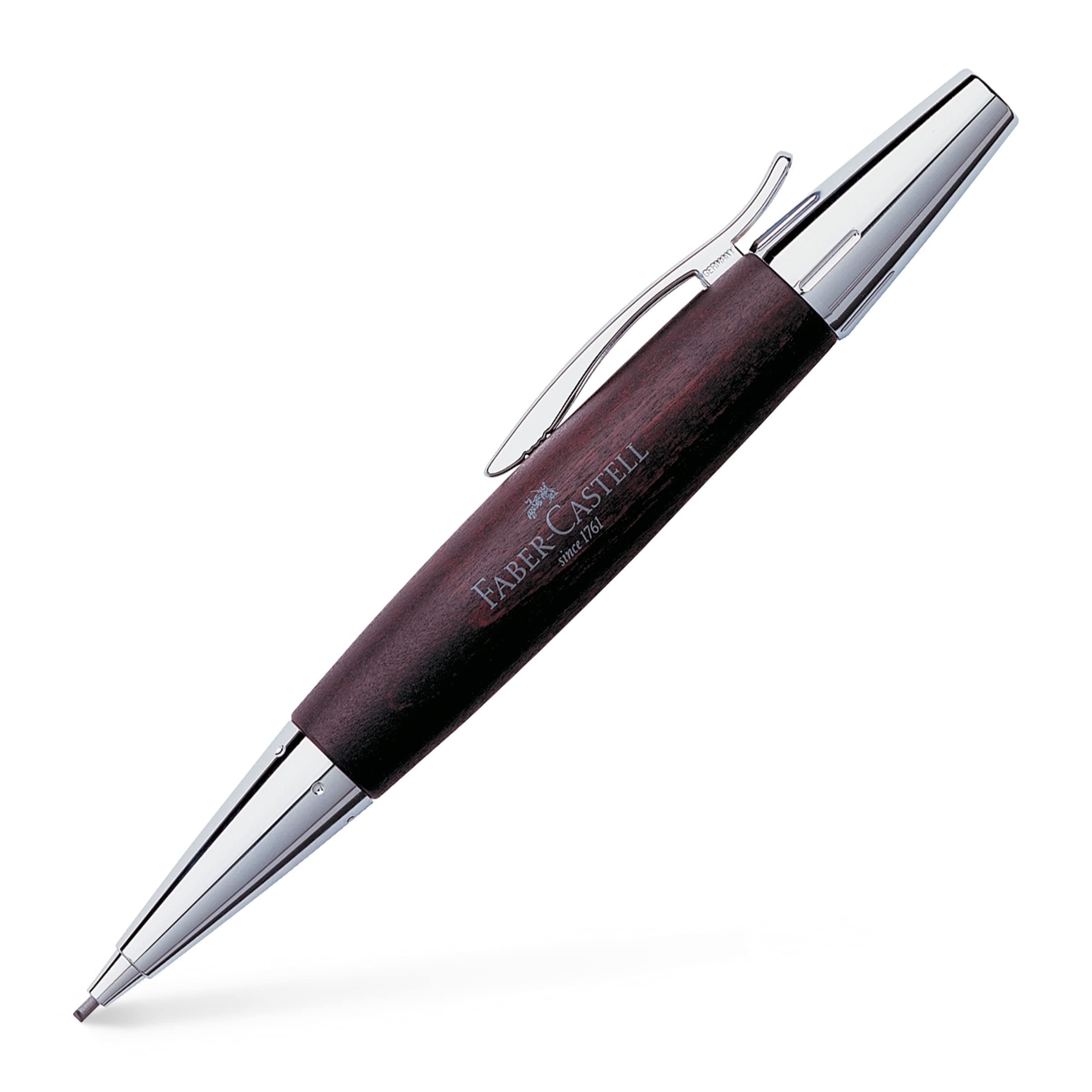 F138381 E-Motion Pearwood and Chrome Twist Pencil - Dark Brown