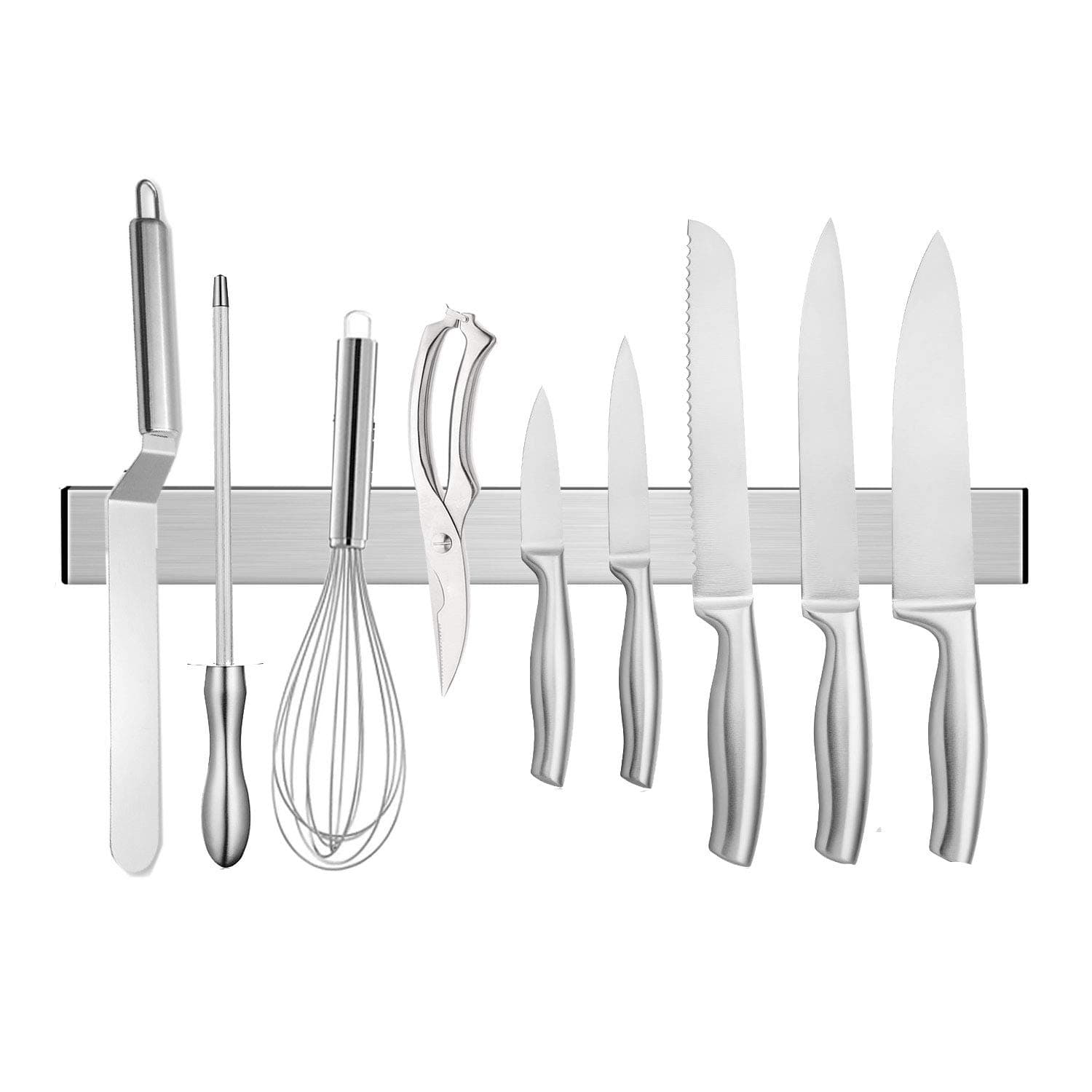 (41cm ) - Magnetic Knife Holder, 41cm Stainless Steel Magnetic Knife Strip/Storage Bar/Knife Rack with Adhesive Mount, Kitchen Utensil Holder,Garage Organiser,Tool Holder