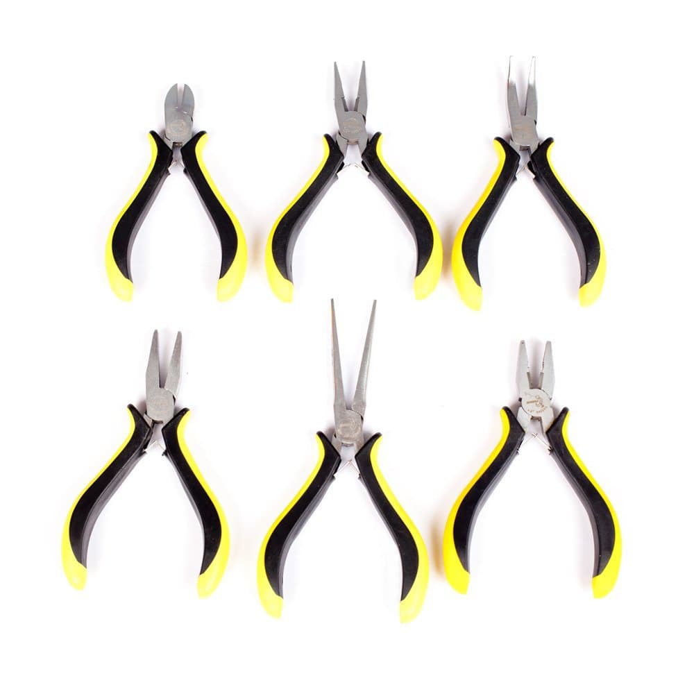 Living House Mini Precious Plier Set with Spring-Action Control and Easy-hold Soft-Grip，6 Piece Set (1 Set)
