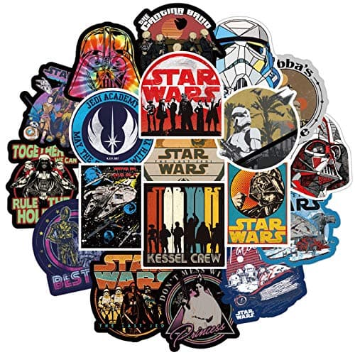 RatgooRatgoo 100Pcs Waterproof Vinyl Cute Funny Cartoon Stickers Decals Pack for Star Wars Motorcycle Car Luggage Phone Guitar MacBook Water Bottle Flasks Bike Laptop Motocross Girls Kids Teens Boys.