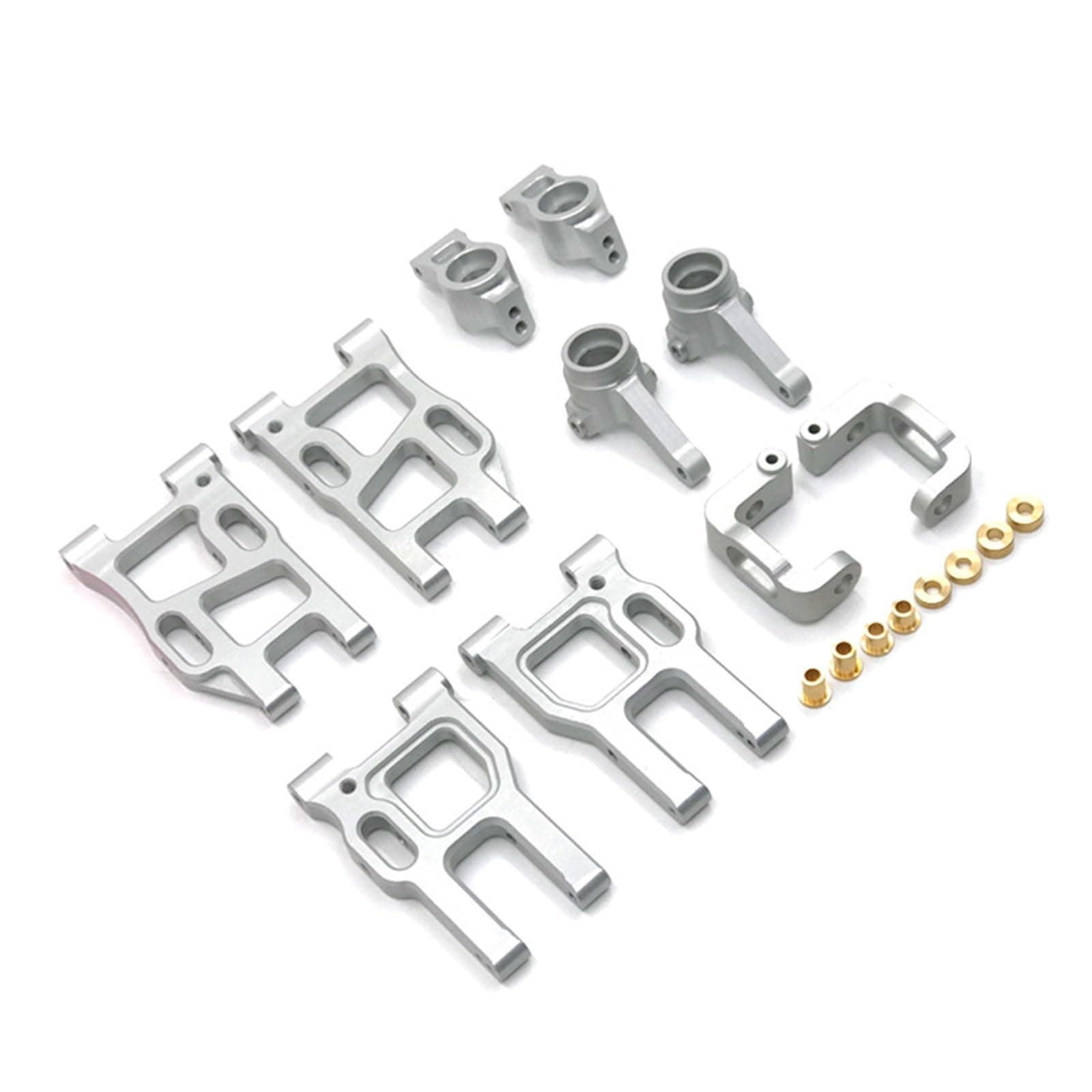 PEGGYLINMetal Upgrade C-Seat Swing Arm Steering Cup 5 Piece Set Fit For LC RACING 1/10 PTG-2 RC Car Parts(Silver)