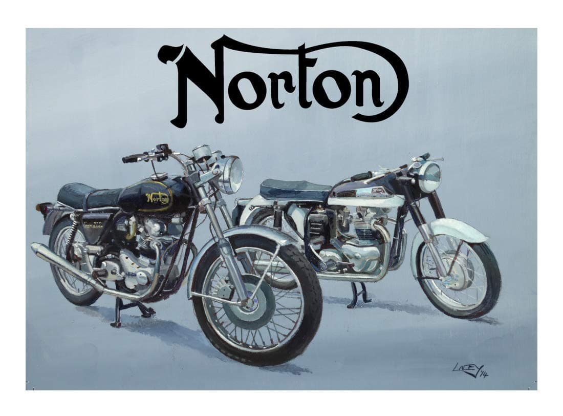 Norton Commando Dominator British Motorbike Motorcycle Blank Birthday Card