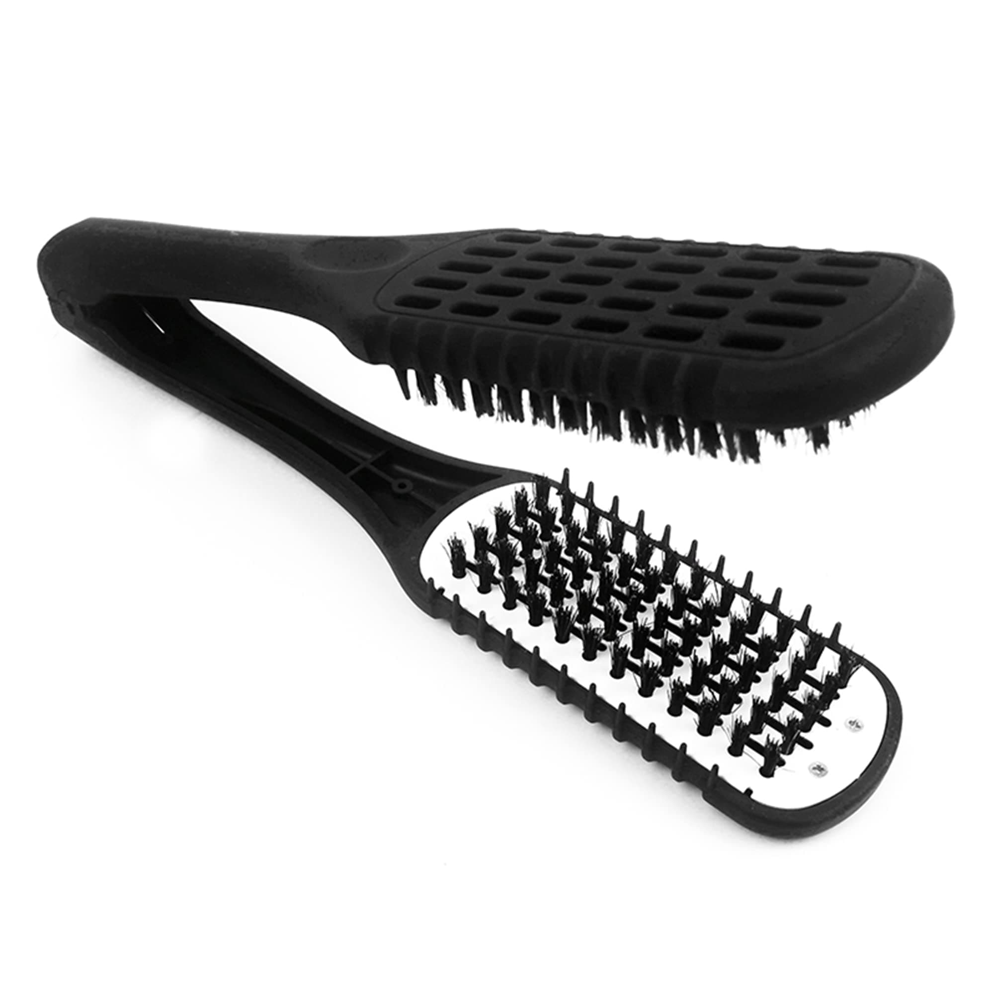 Aethland Boar Bristles Clamp Hair Brush, Double Sided Brush Hair Straightening Comb, Hair Detangler Brush Hair Styling Tool