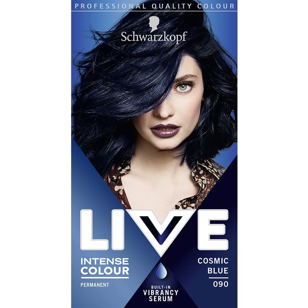 Schwarzkopf LIVE Intense Colour, Long Lasting Permanent Black Blue Hair Dye, ...