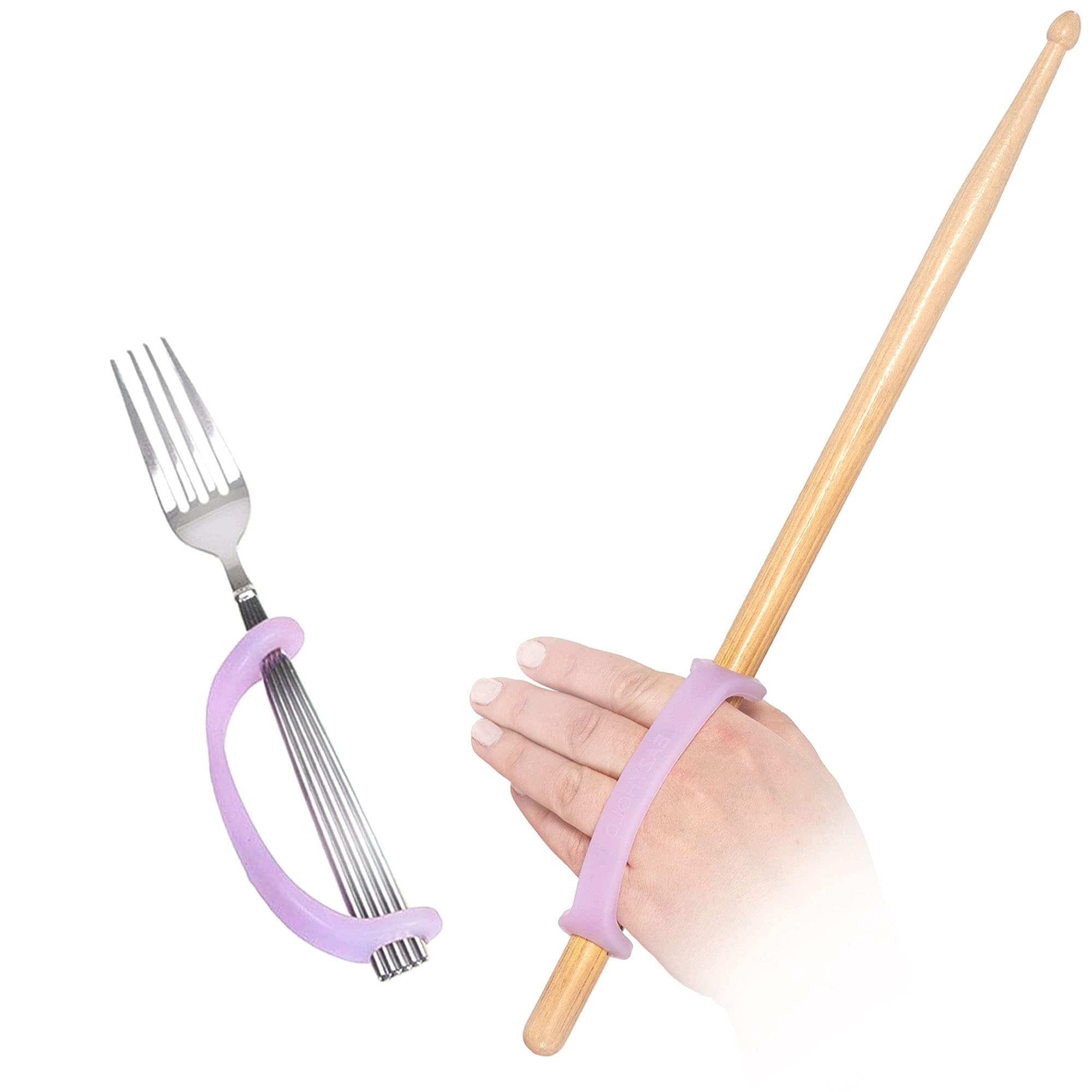 EazyHold Lavender Silicone Assistive Universal Cuff, Hand Grip Device for Limited Mobility, Rehabilitation, Cerebral Palsy, Daily Living Aid, Therapy Equipment for Arthritis, Parkinsons 2-Pack 5.25"