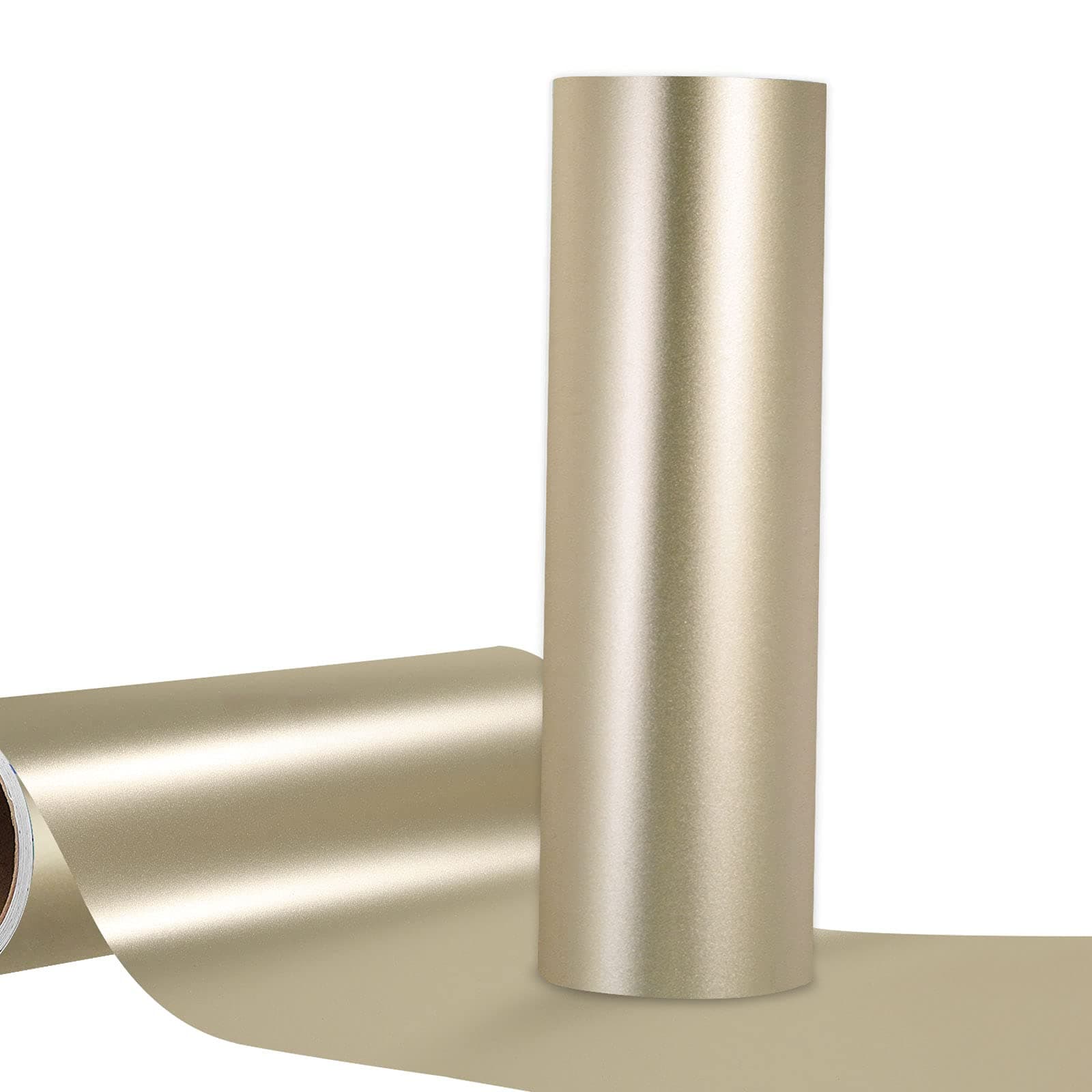 Matte Metallic Champagne Gold Adhesive Vinyl Roll 12"x10ft Permanent Craft Vinyl for Signs Letters
