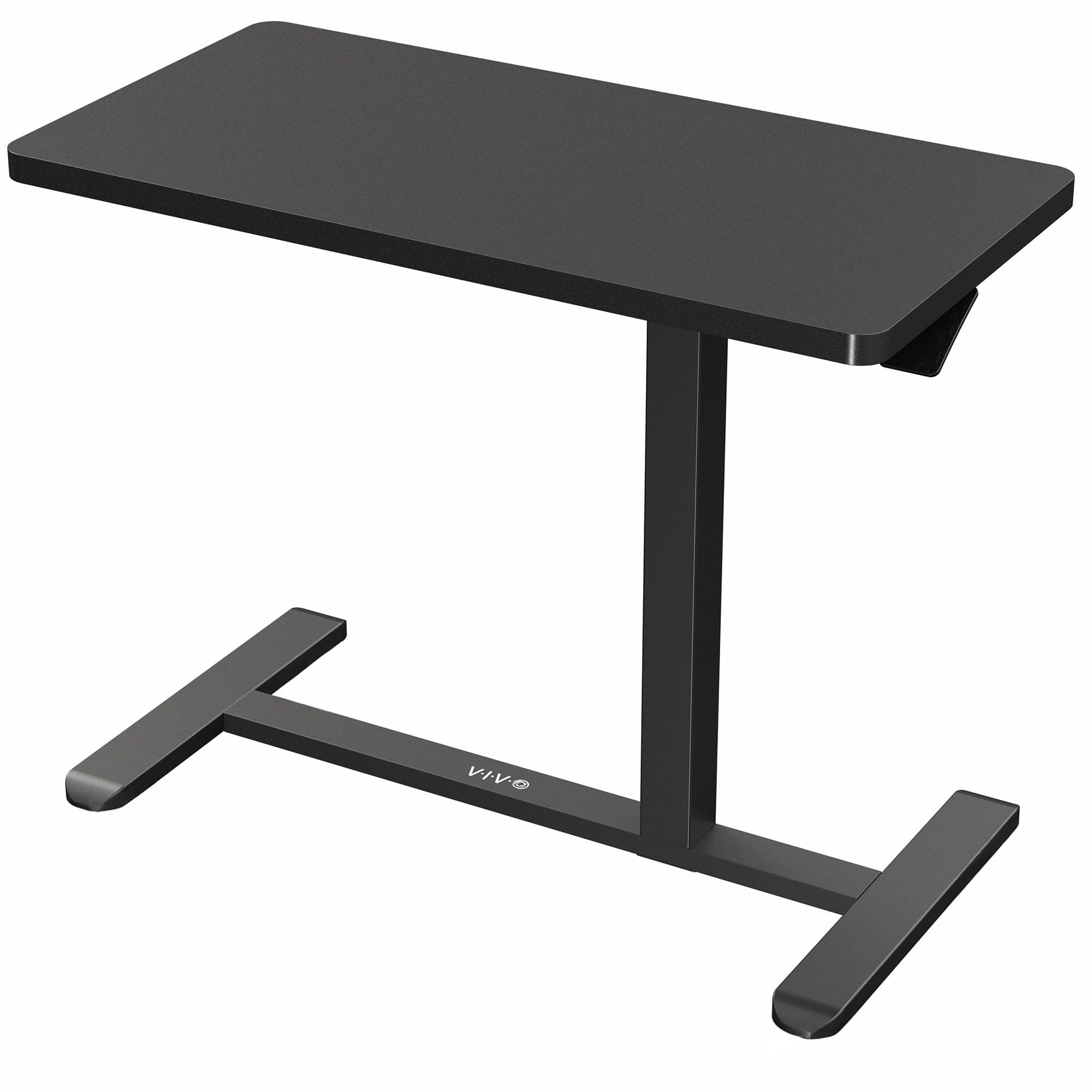 Mobile 32 x 16 inch Over Couch Laptop Table, Height Adjustable Bedside Desk for Recliner, Black, CART-V02L